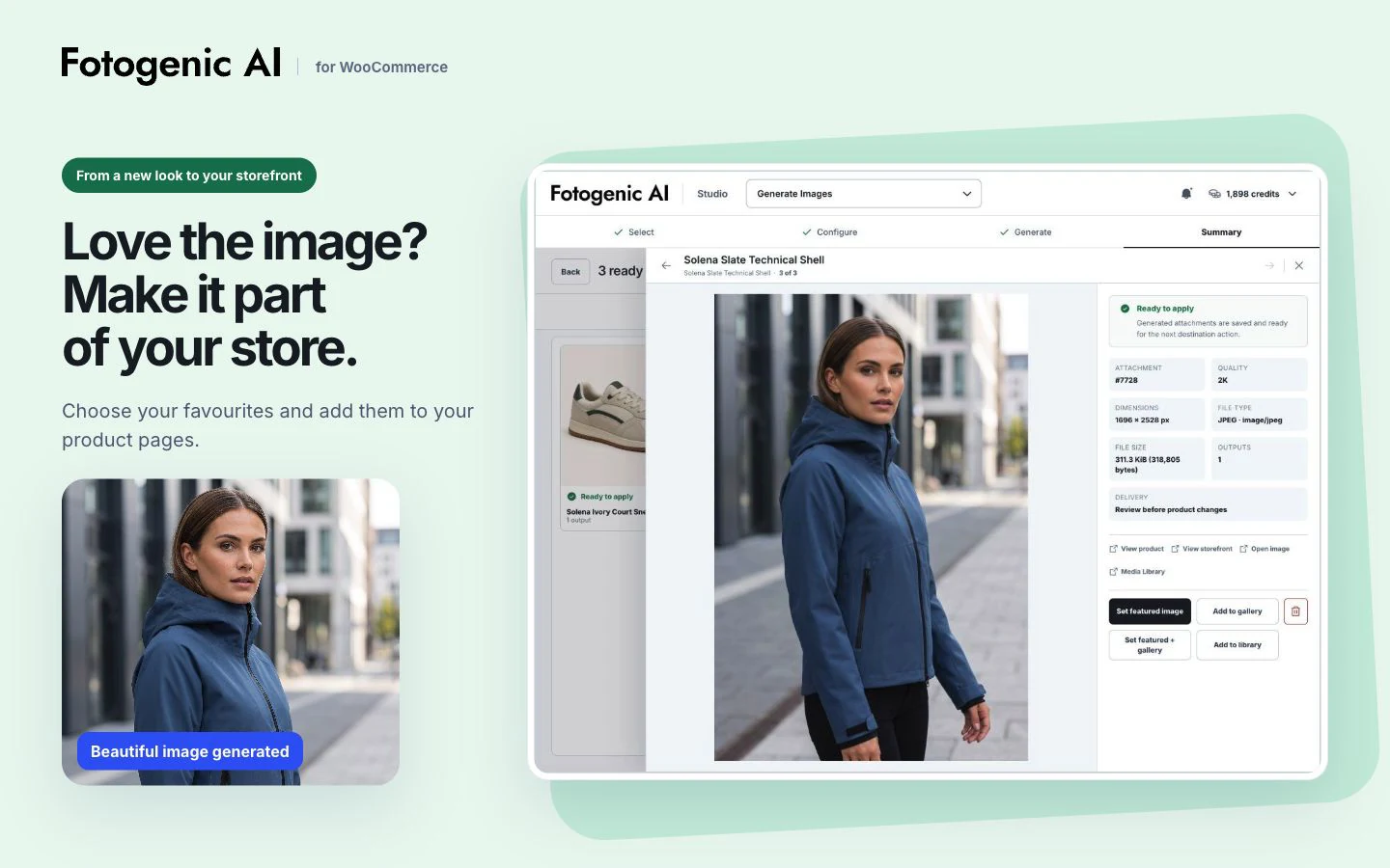 Review results and choose product image actions in Summary