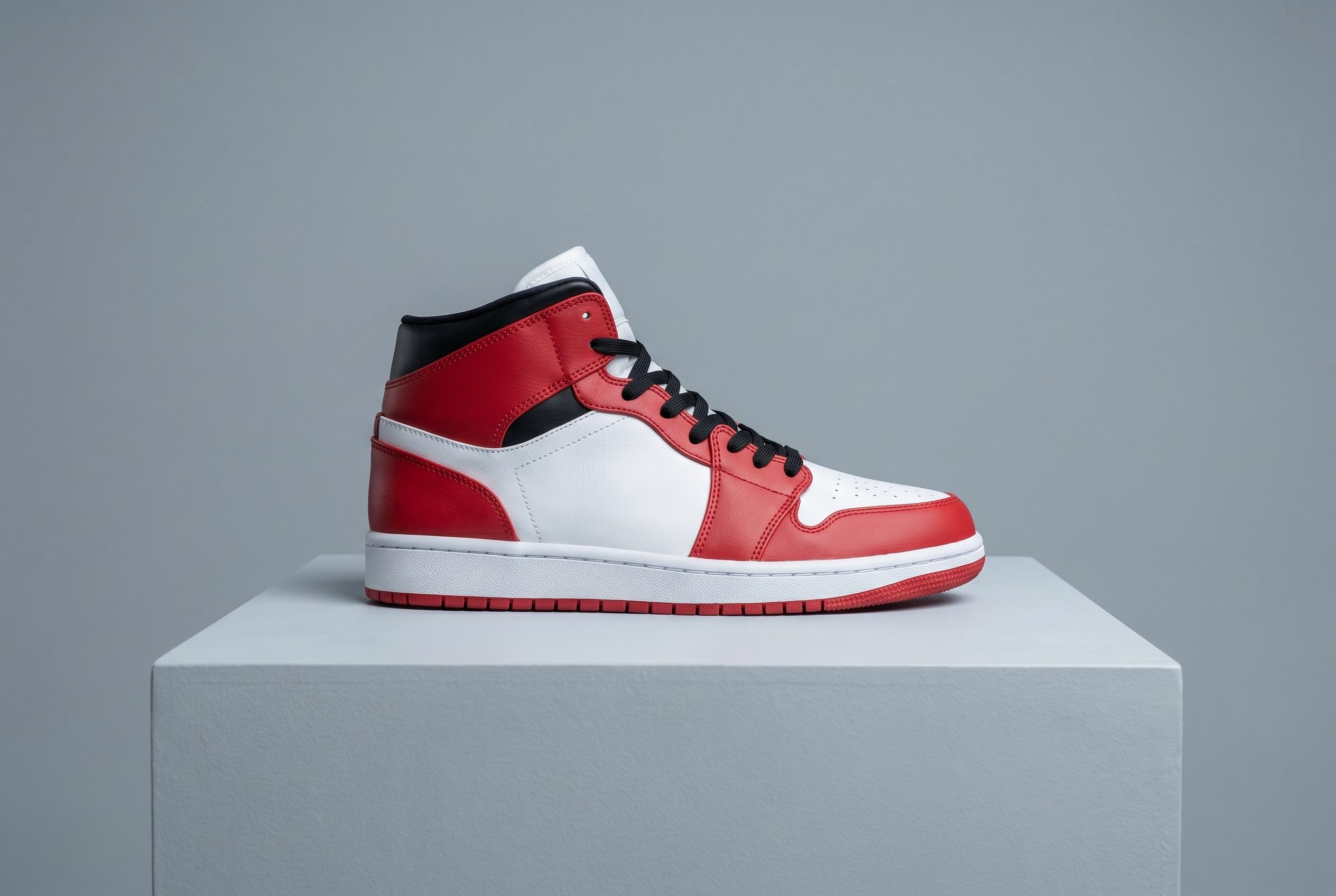 Red high top sneaker related card image for footwear product photography