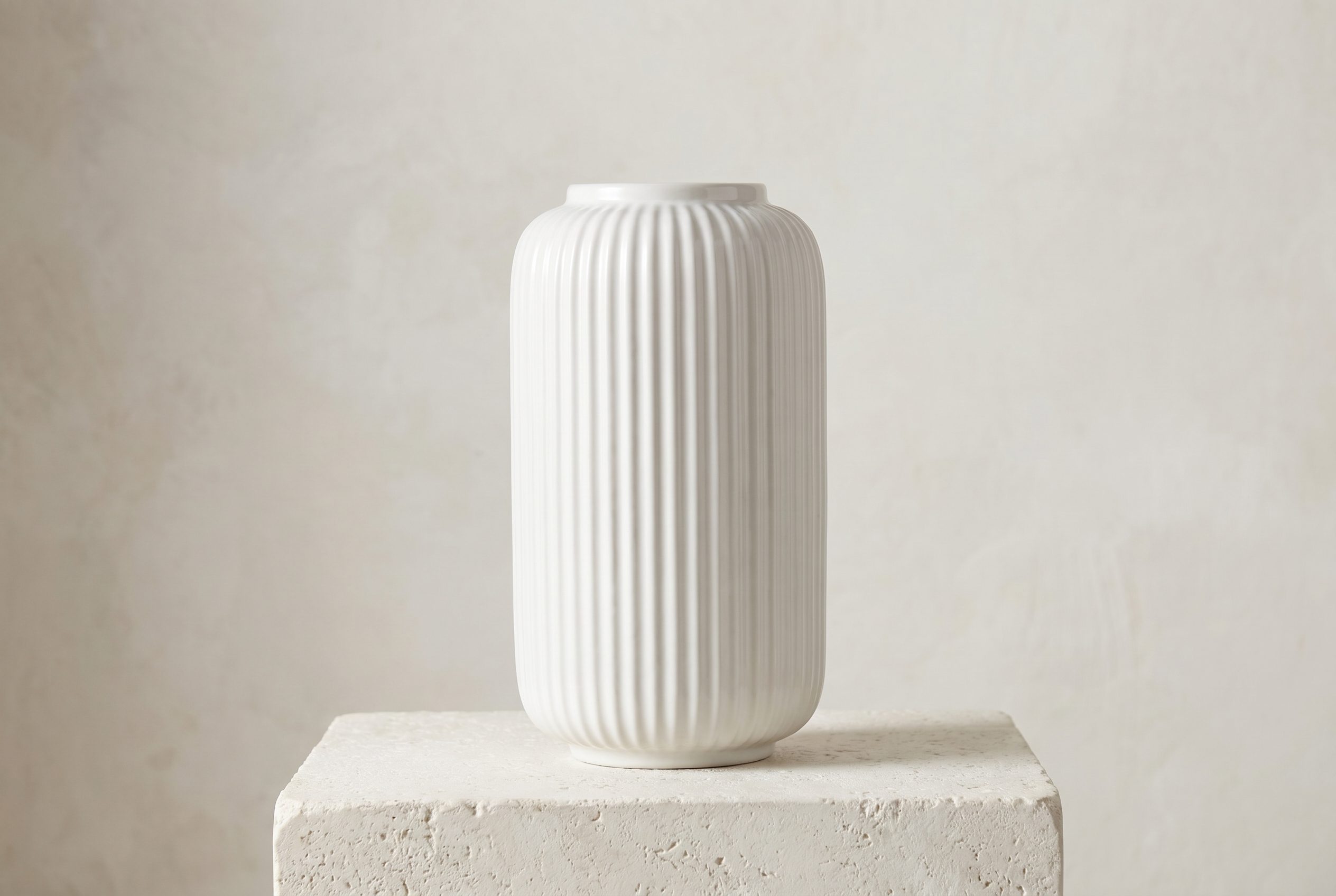 AI product image generator output of a white ceramic vase for ecommerce product pages