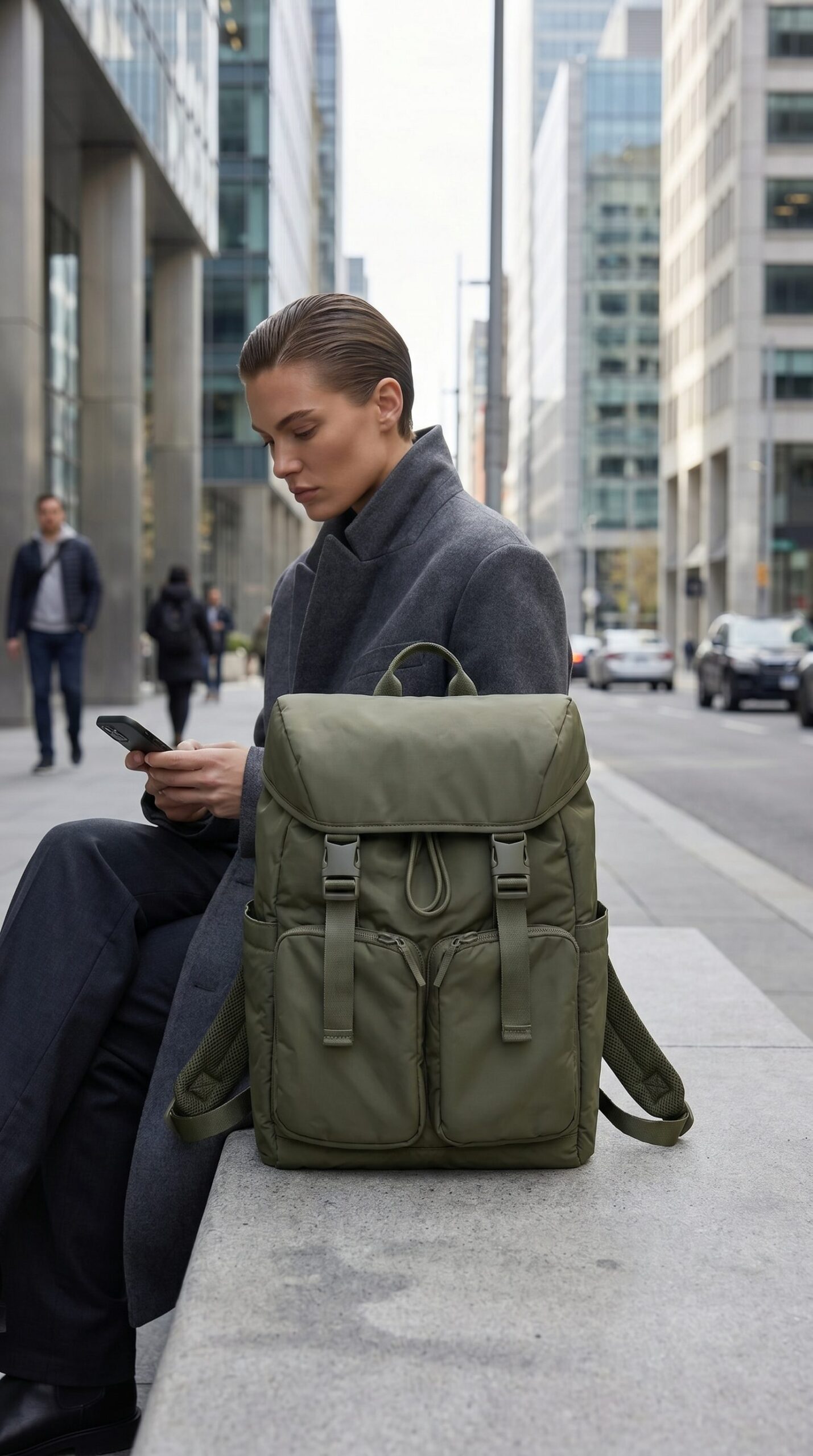 Bulk product image generation vertical story creative with a backpack
