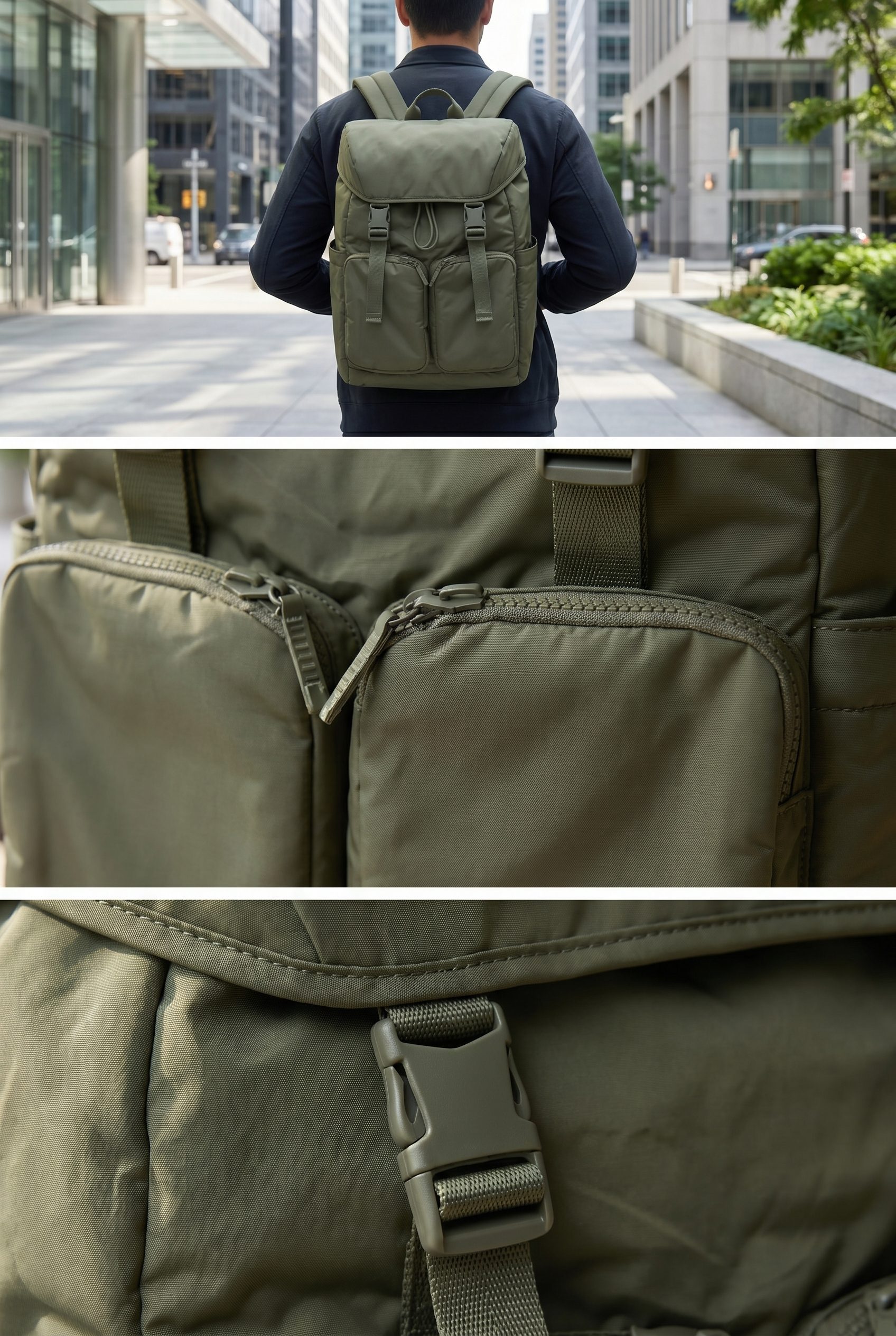 Bulk product image generation carousel social creative with a backpack