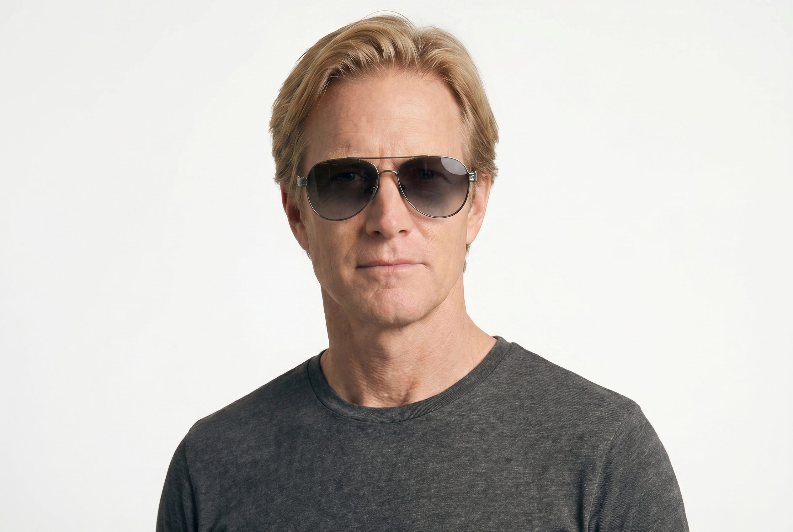 Fotogenic AI model generator output showing eyewear on a model in a clean horizontal product photography crop