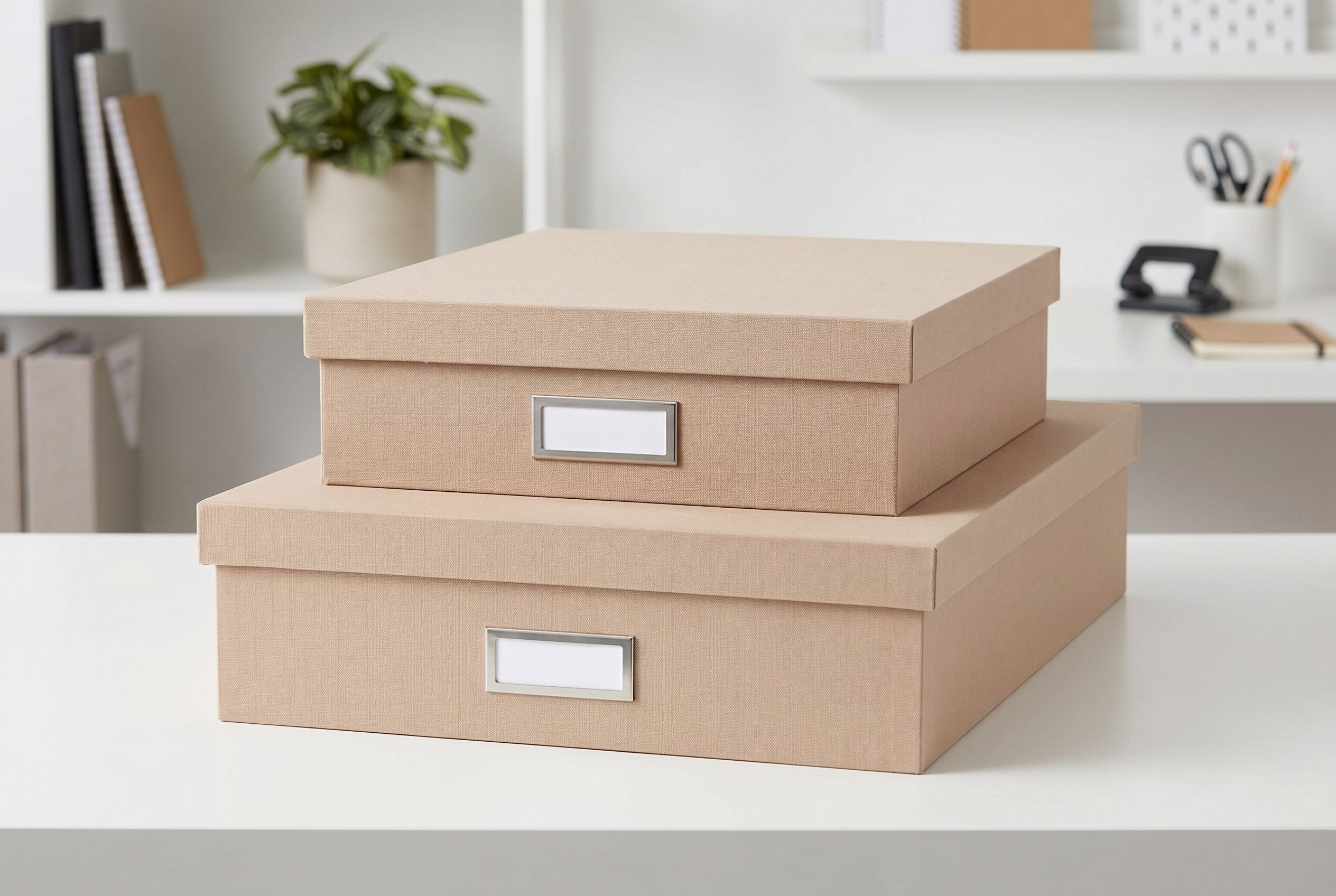 Fotogenic AI generated canvas storage bin set product photo for bulk catalog production