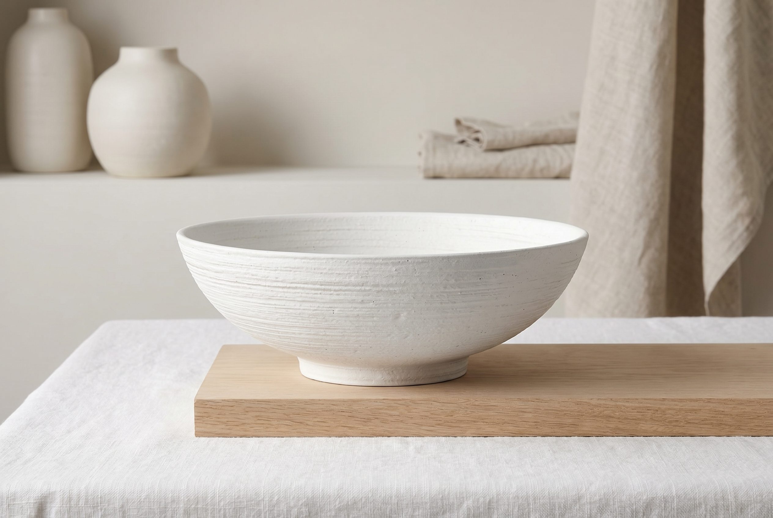 WordPress store visual showing hero white ceramic bowl for home goods and decor products