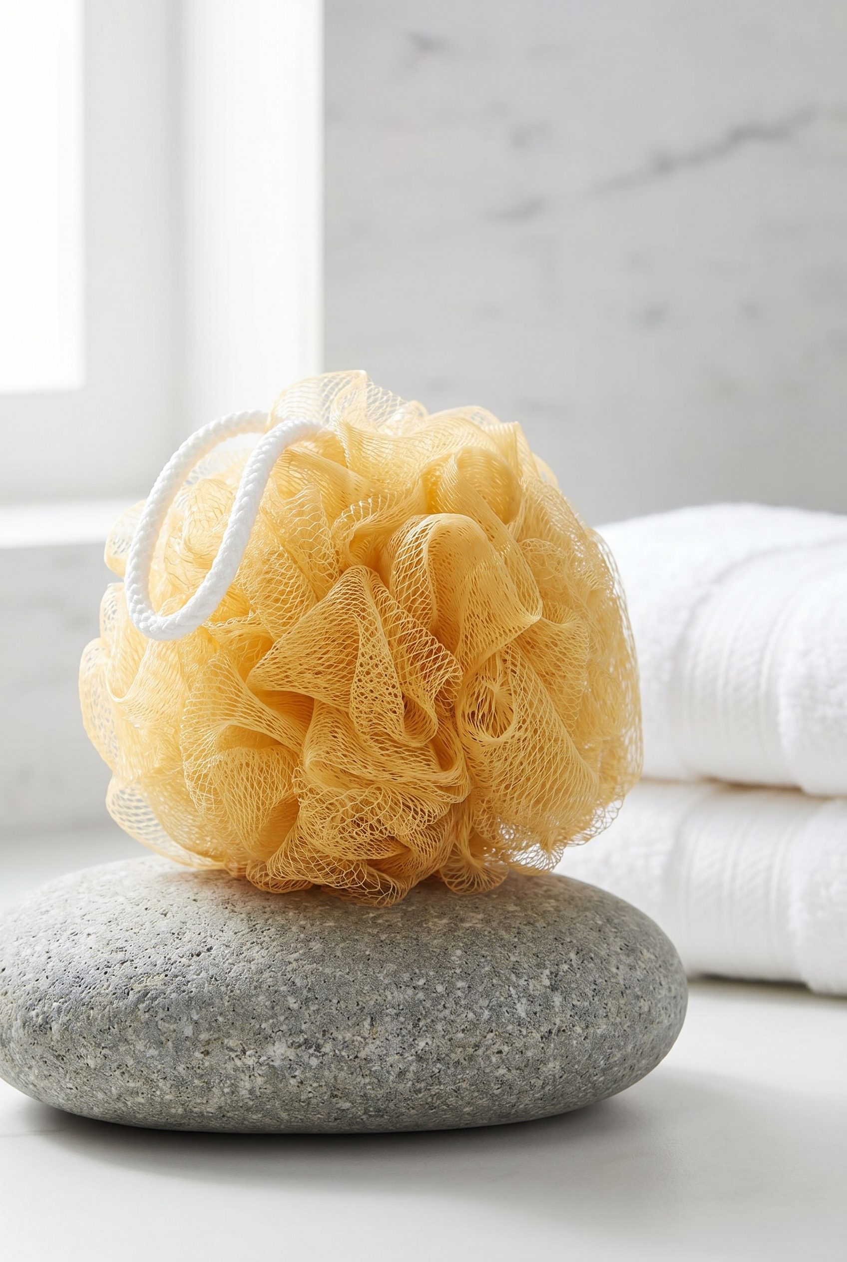 Amazon listing visual showing cream bath sponge for beauty and skincare products