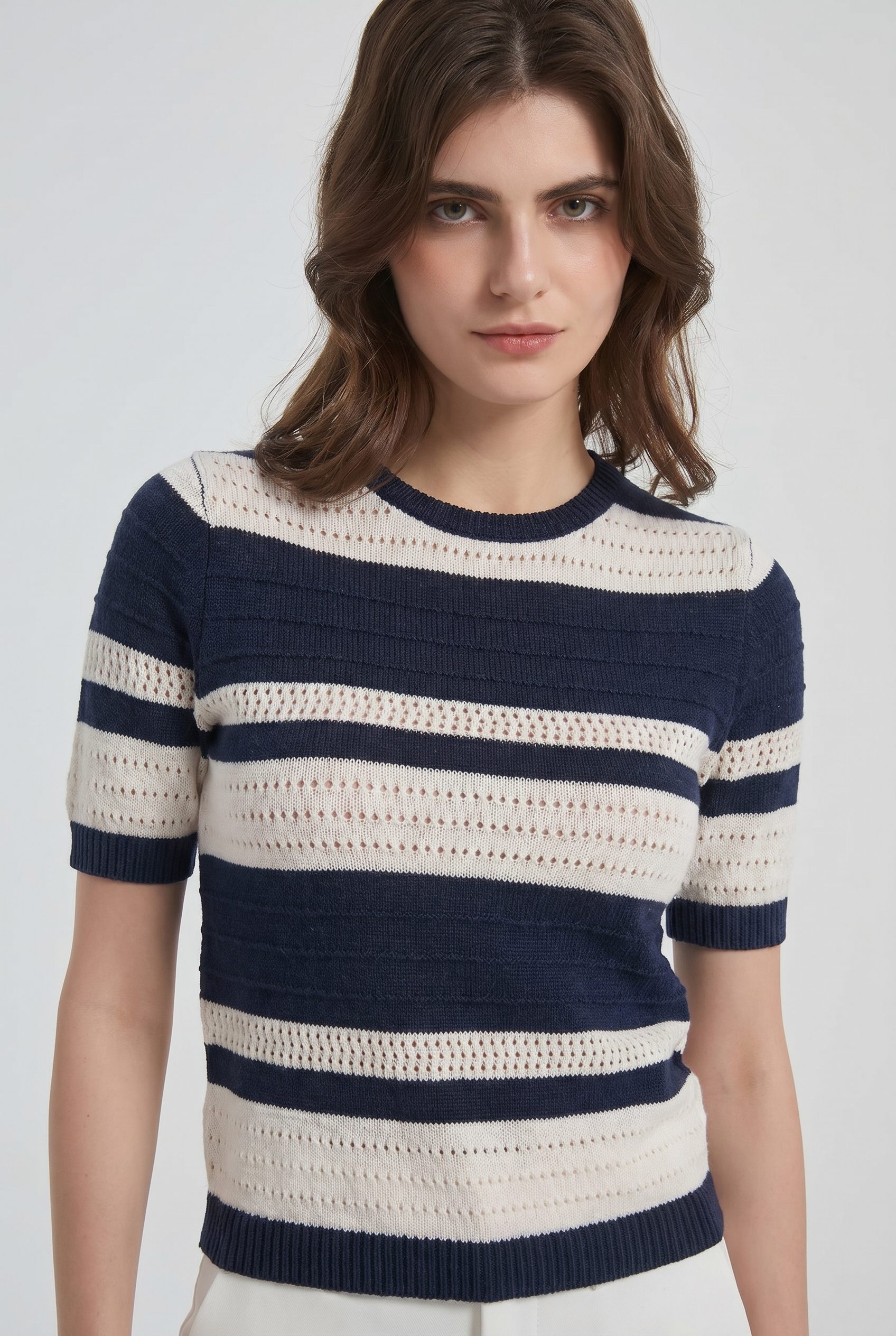 WordPress store visual showing navy sweater for apparel and fashion products