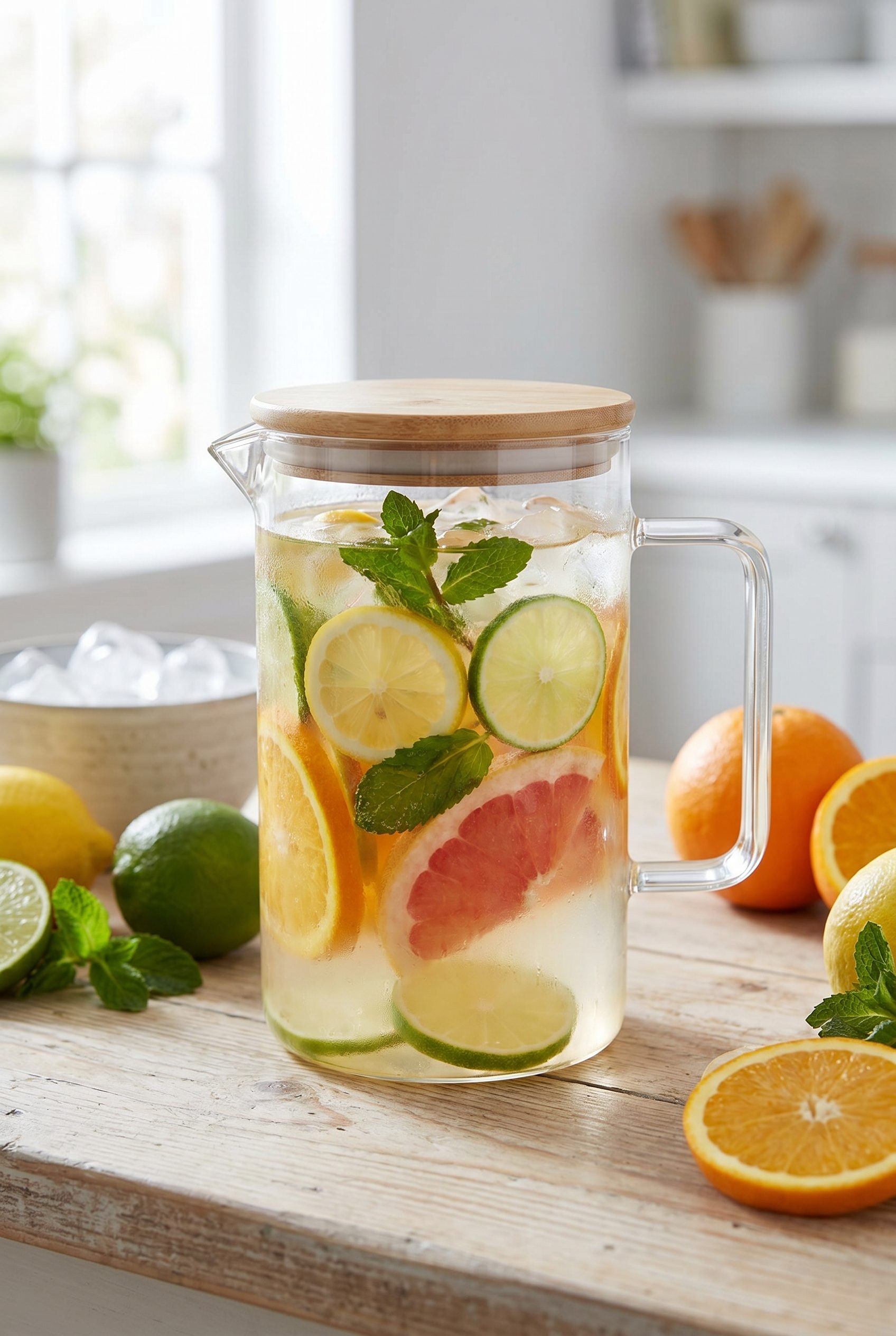 WordPress store visual showing glass pitcher for food and beverage products