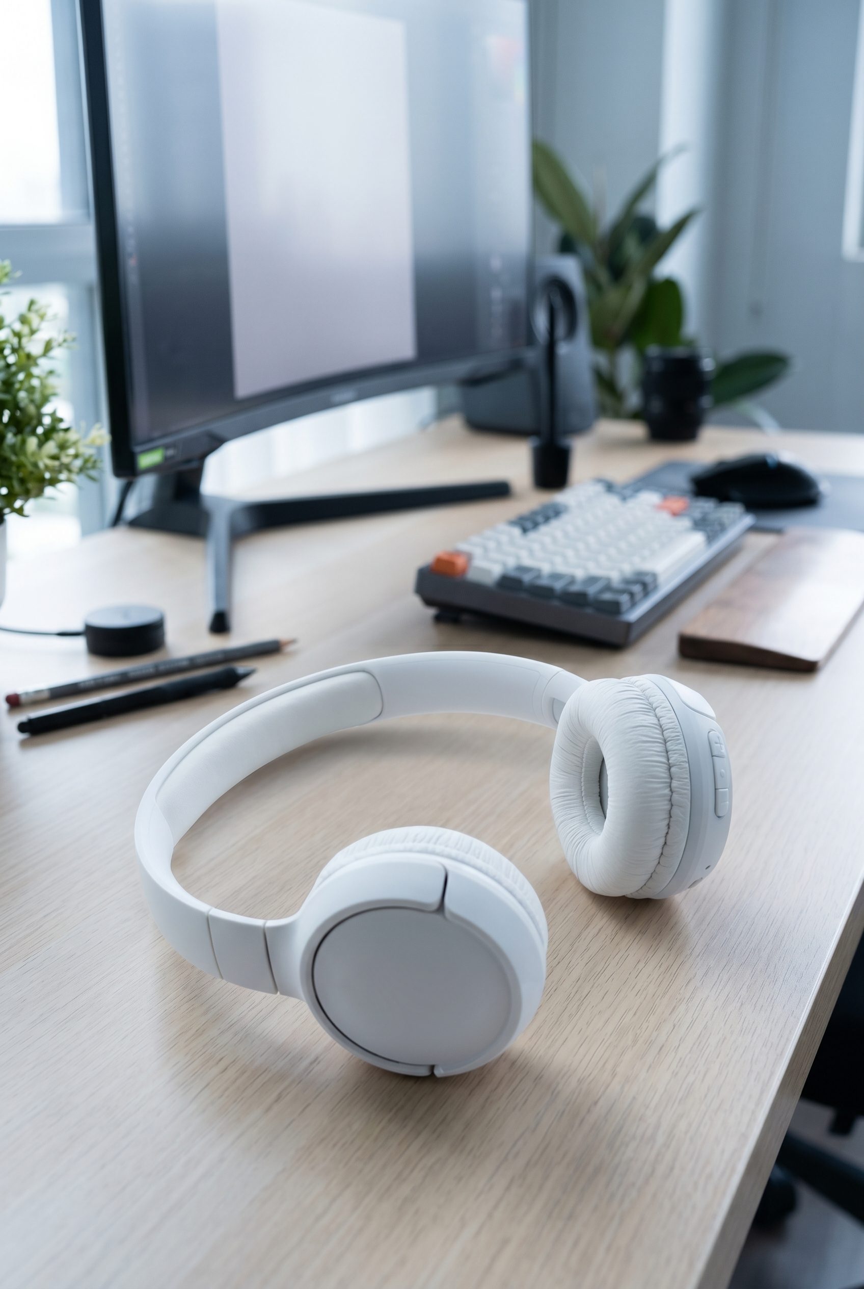 Amazon product photography example showing white headphones for marketplace listings