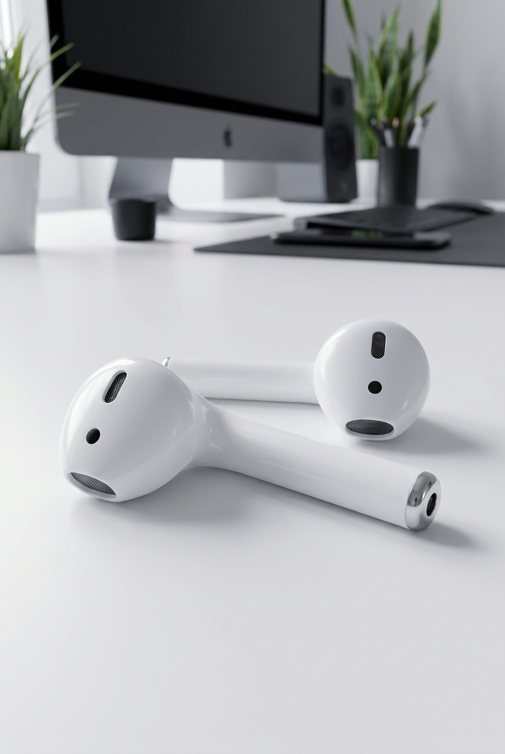 Etsy listing visual showing white earbuds for electronics products
