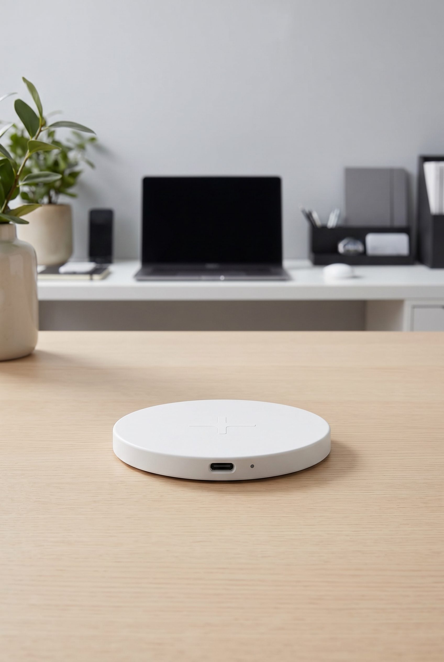 Google Shopping feed visual showing white wireless charging pad for electronics products