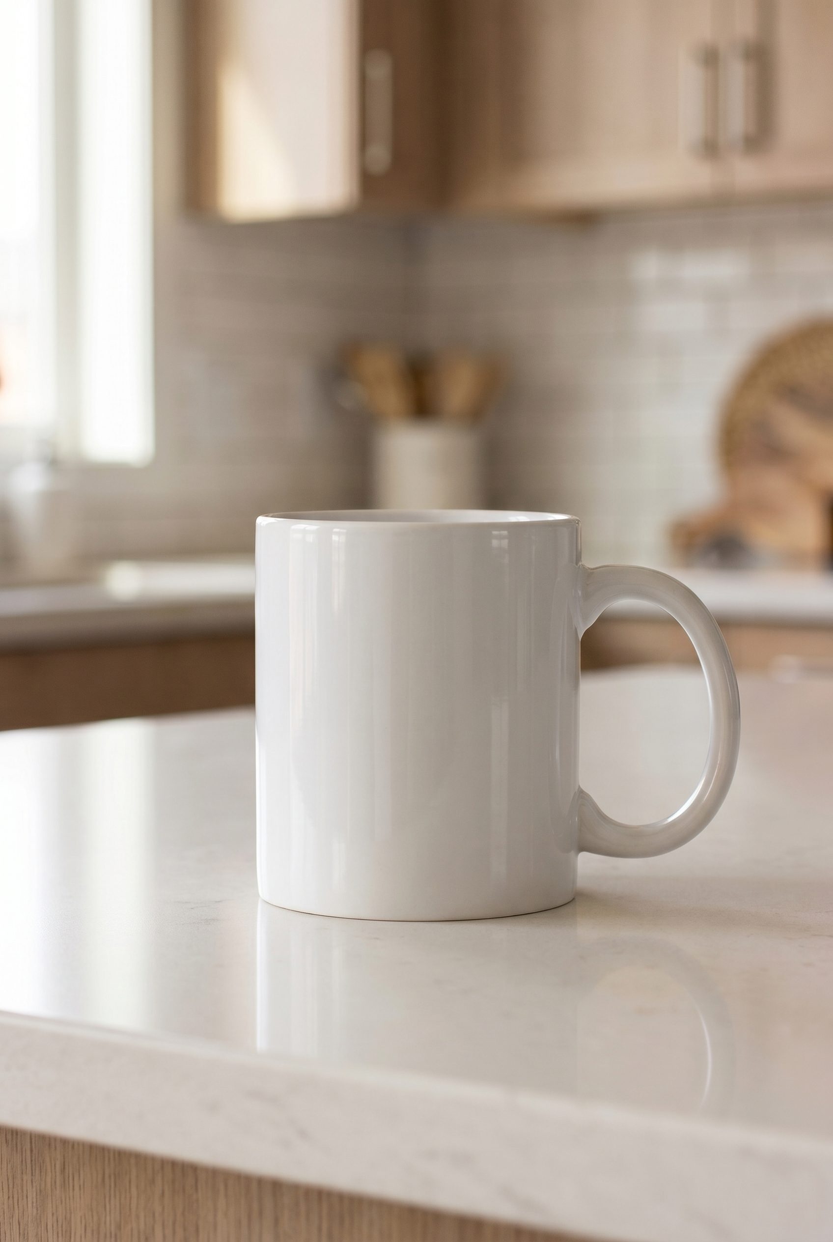 Etsy listing visual showing white ceramic mug for food and beverage products
