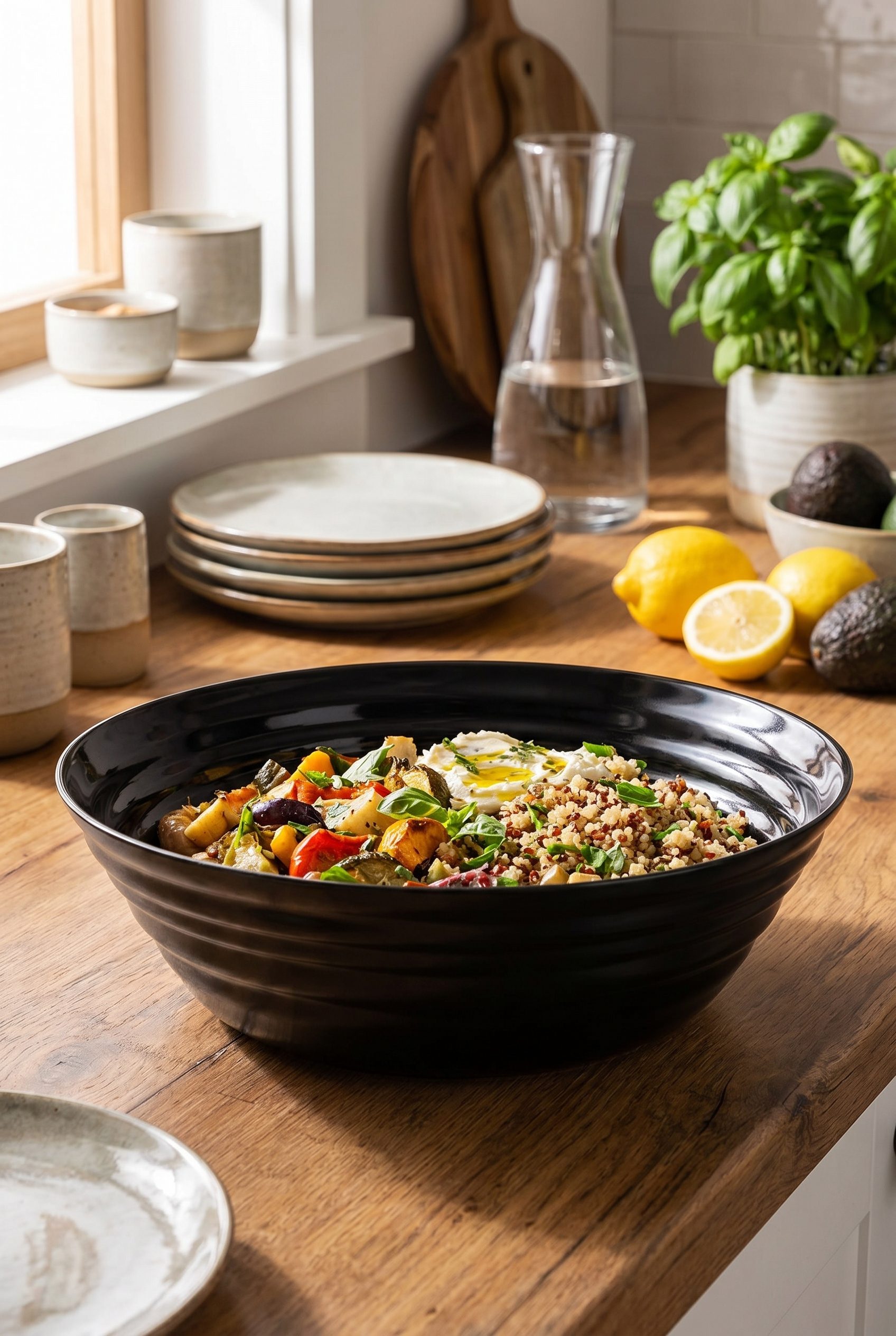 Google Shopping feed visual showing black serving bowl for food and beverage products