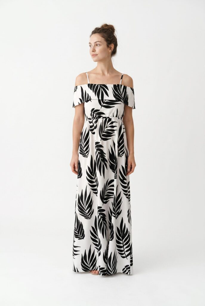 Fotogenic AI apparel related-resource image showing an adult model in a summer dress for product page, collection, and campaign examples.