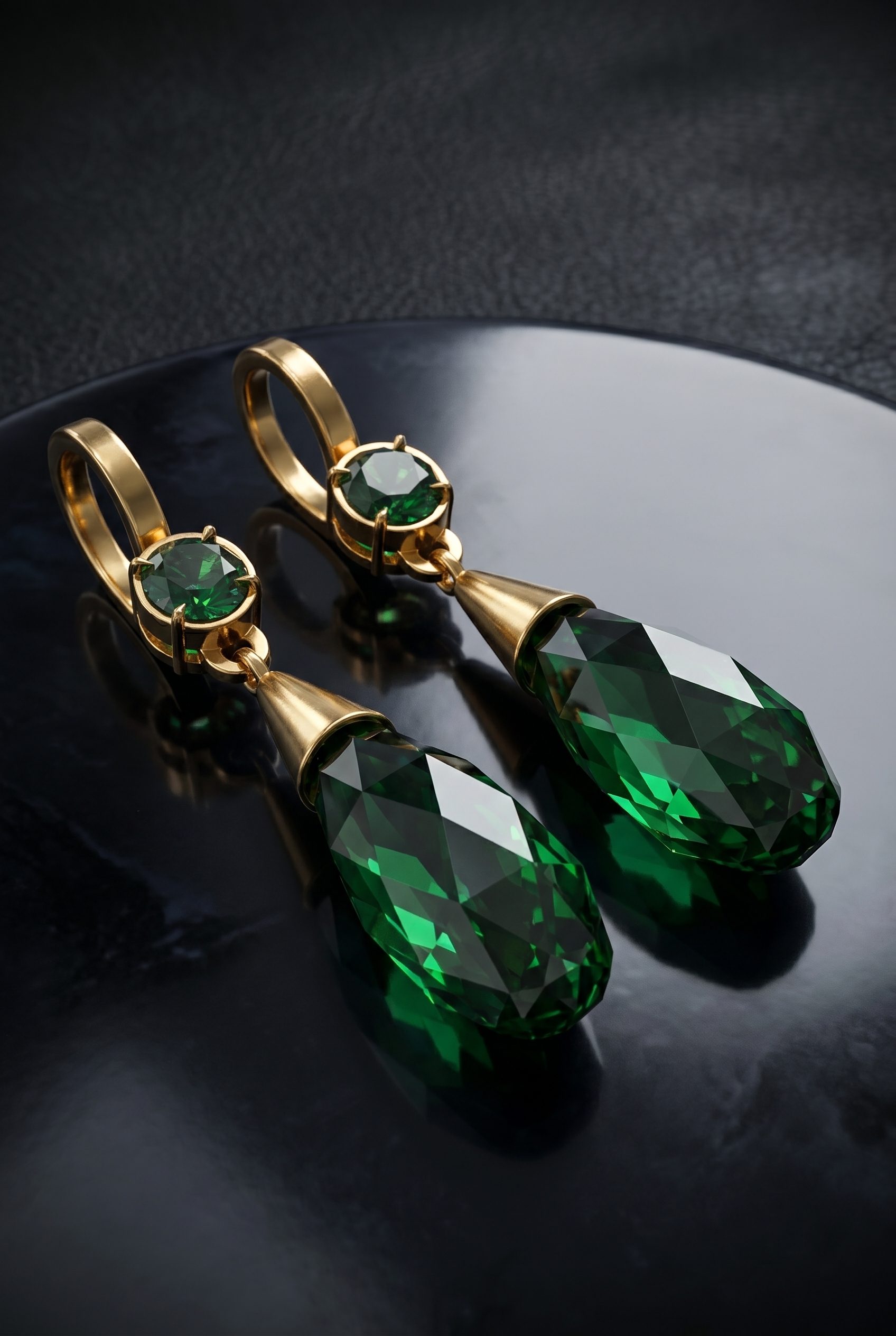 Fotogenic AI jewelry category product image with macro gemstone detail