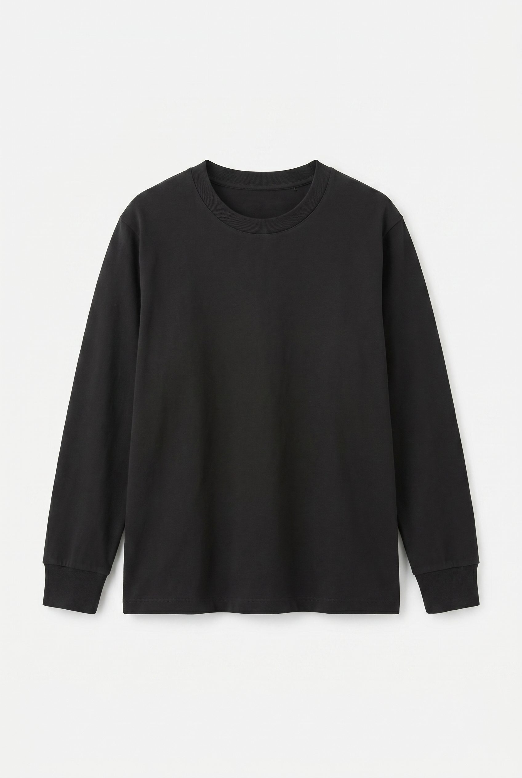 Google Shopping feed visual showing black crewneck shirt for apparel and fashion products