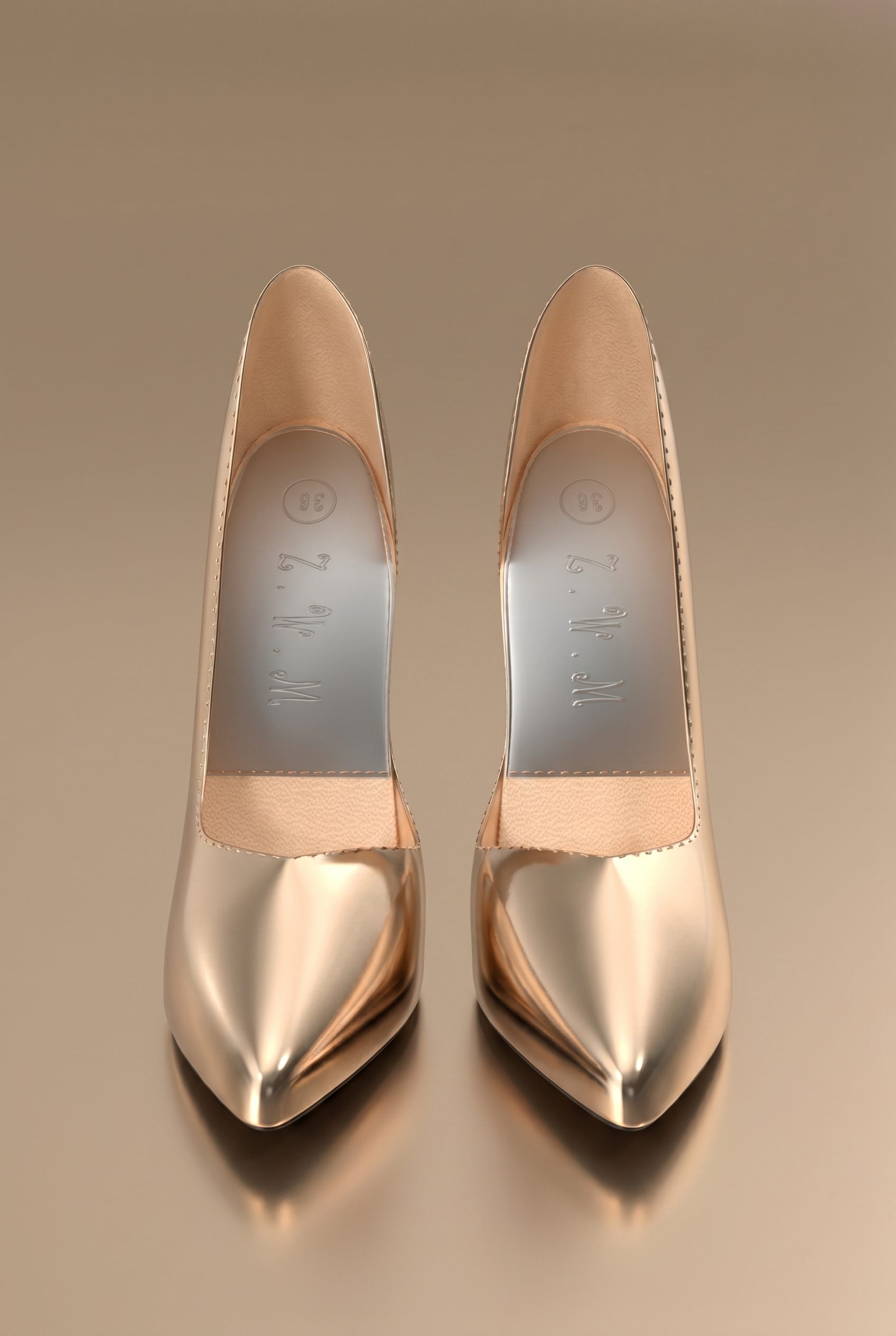 WordPress store visual showing gold shoe for accessory, footwear, jewelry, and bag products