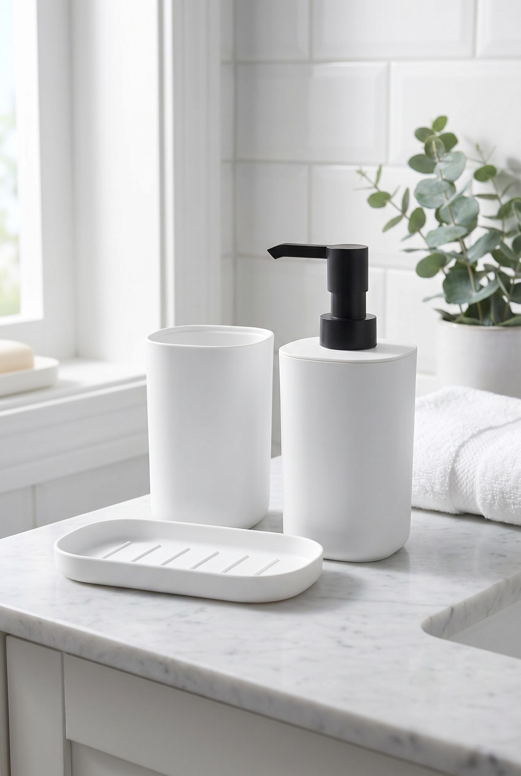Google Shopping feed visual showing storavan bathroom set for beauty and skincare products