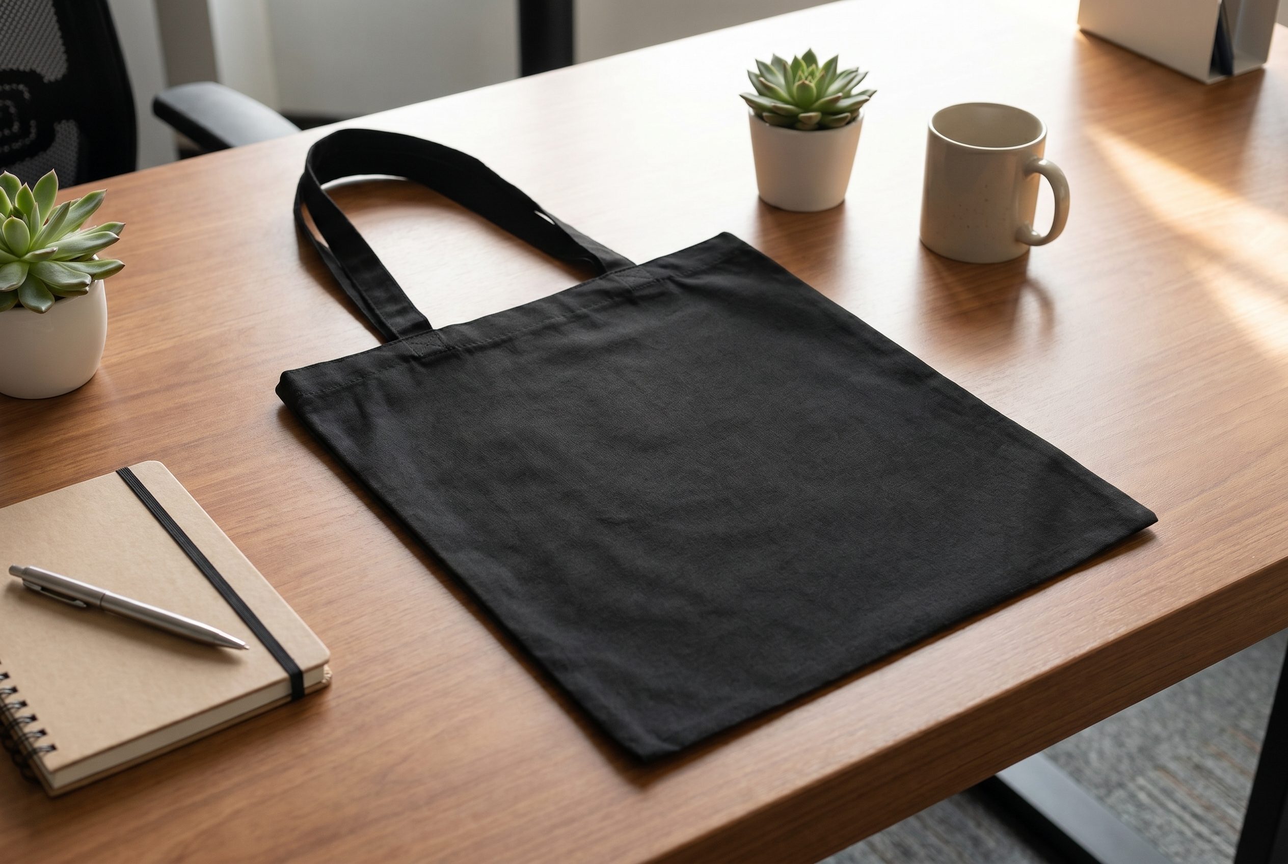 Shopify product photography example showing a black tote product image for collection cards