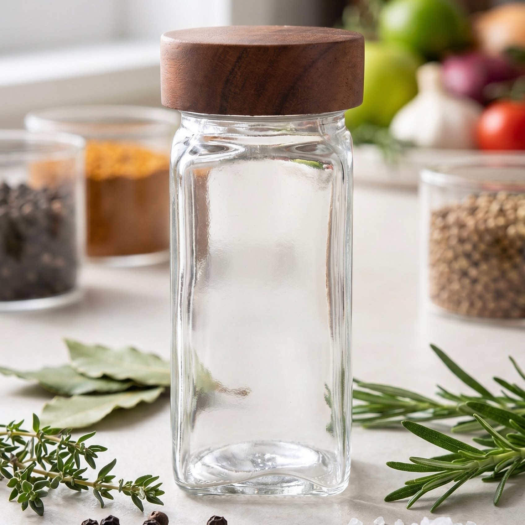 Fotogenic AI ecommerce category card for food and beverage with a spice jar product visual