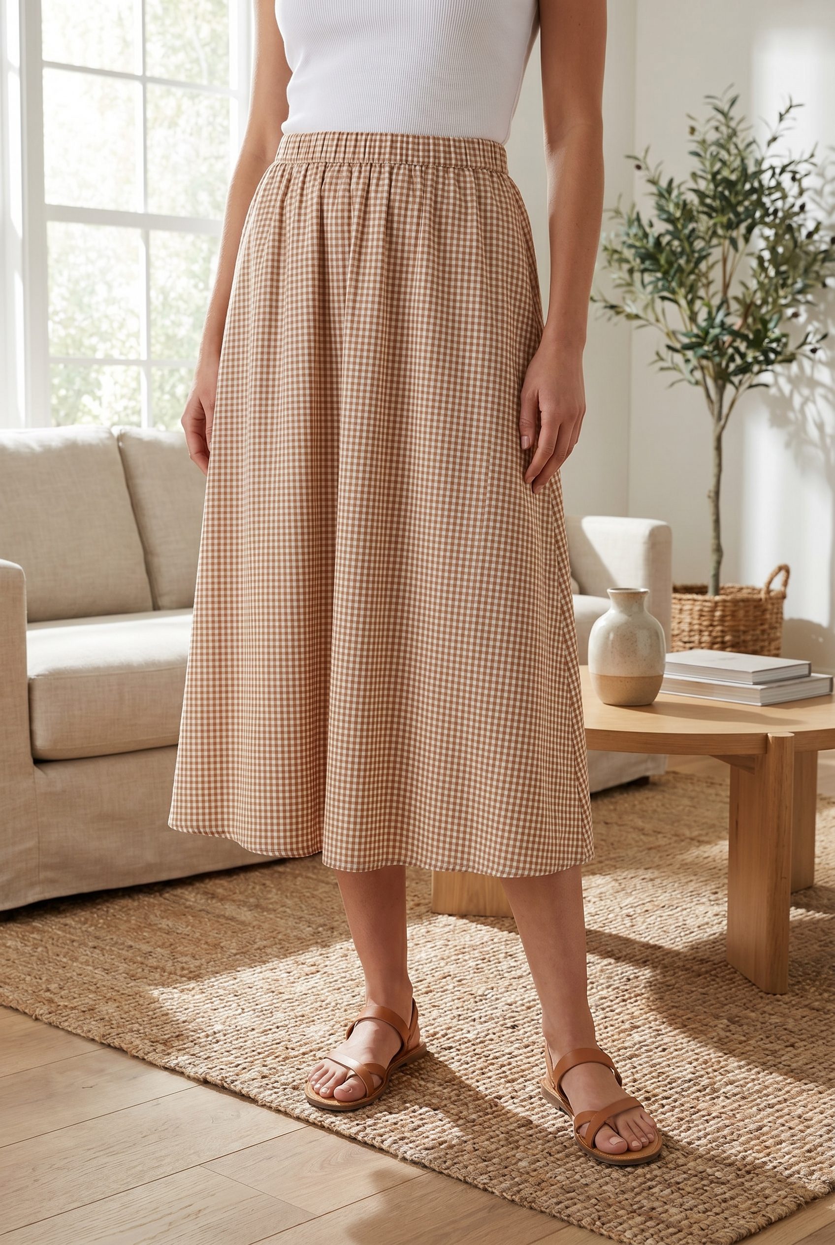 Etsy listing visual showing midi skirt for apparel and fashion products