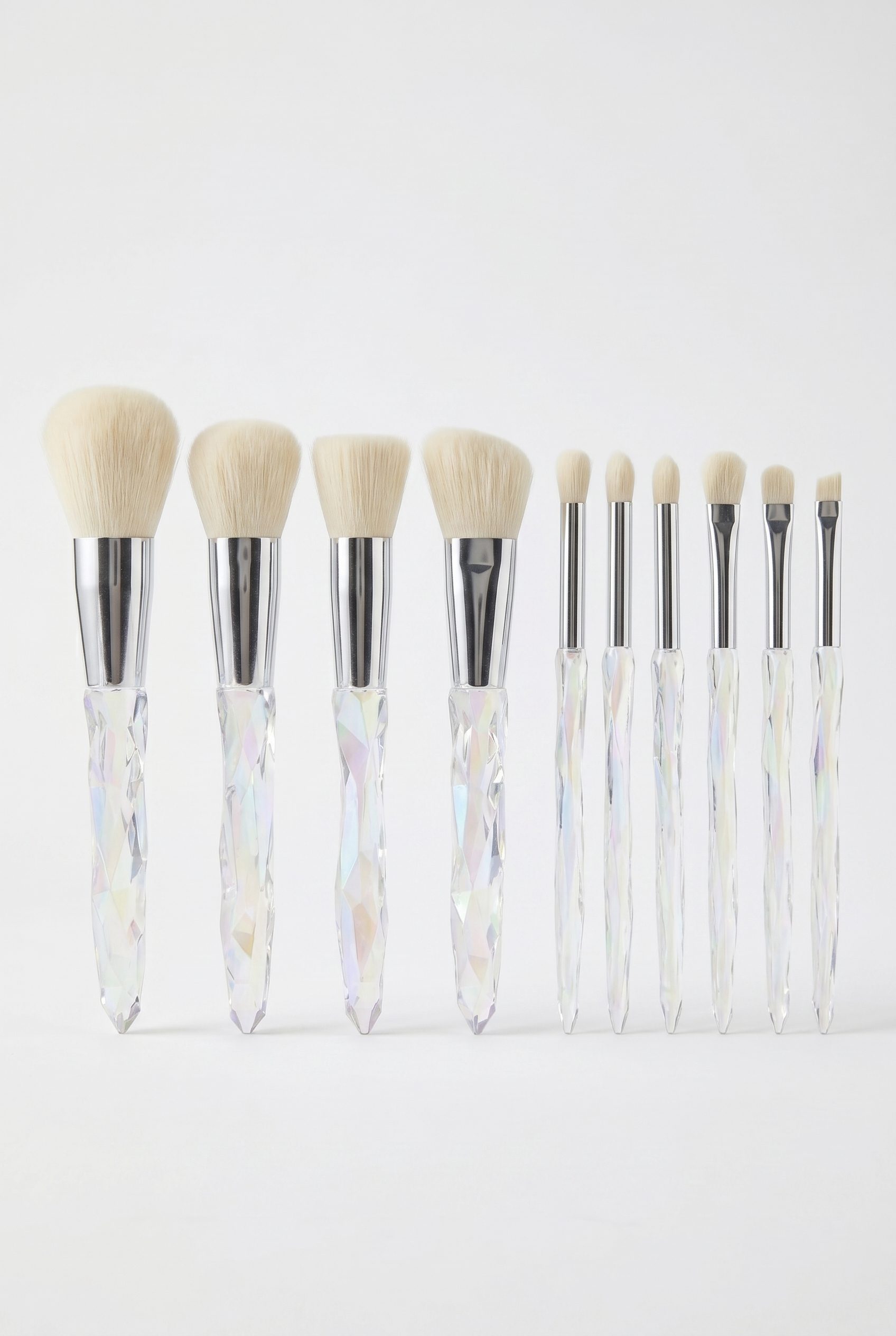 Fotogenic AI product image generator beauty example showing a white makeup brush set in a clean product scene