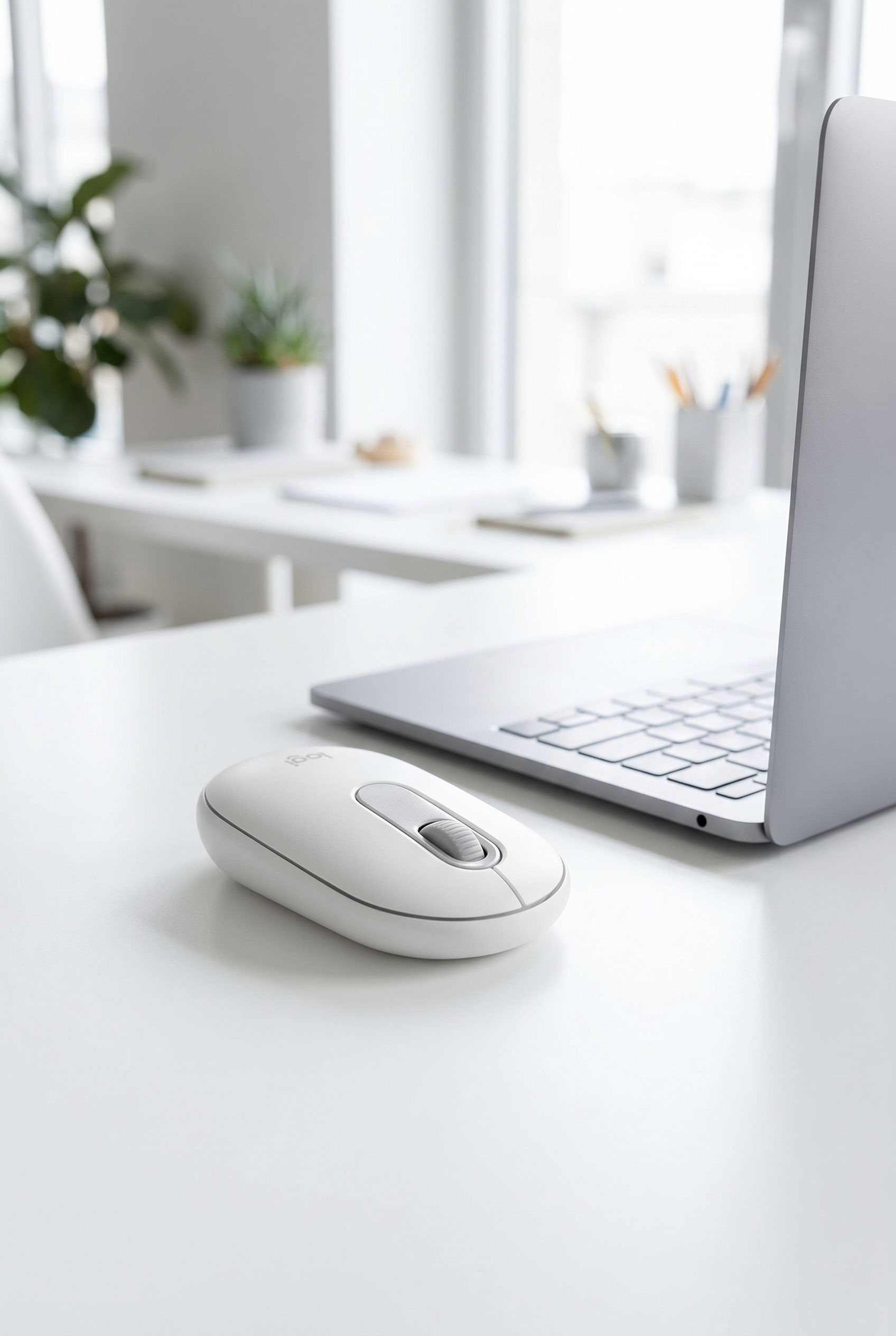 WordPress product image generator example showing a white bluetooth mouse detail image