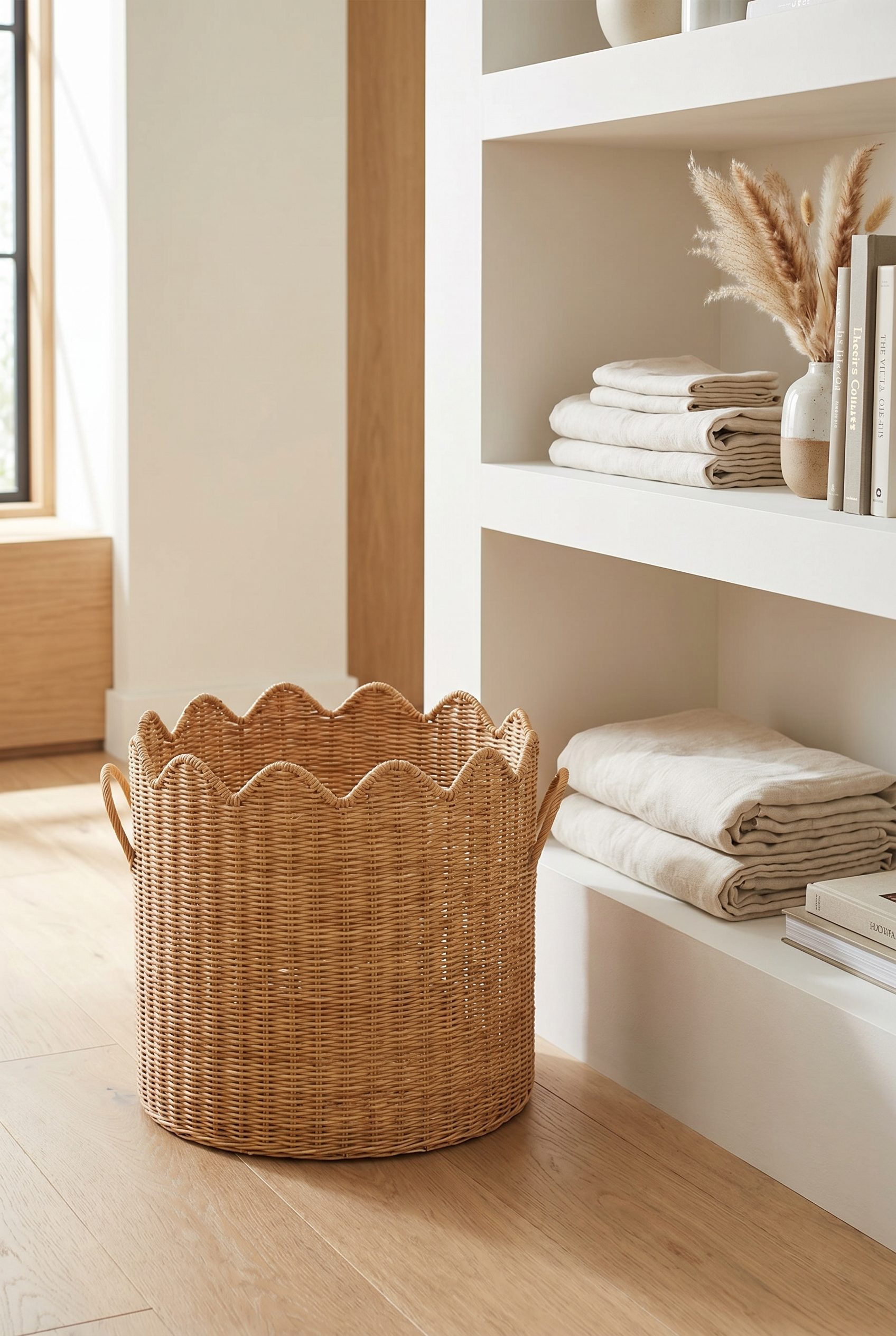 Etsy listing visual showing woven storage basket for home goods and decor products