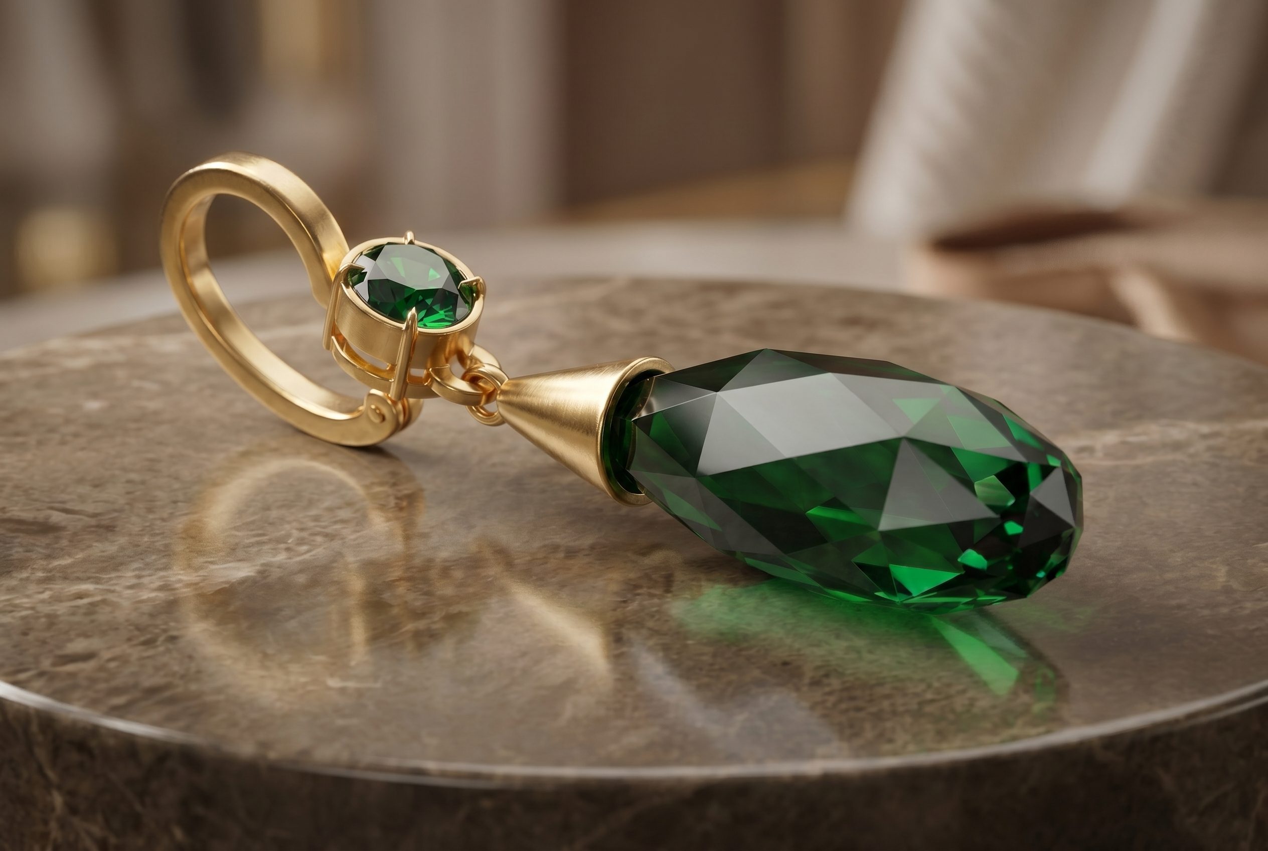 Google Shopping product images example showing an emerald drop earring detail image
