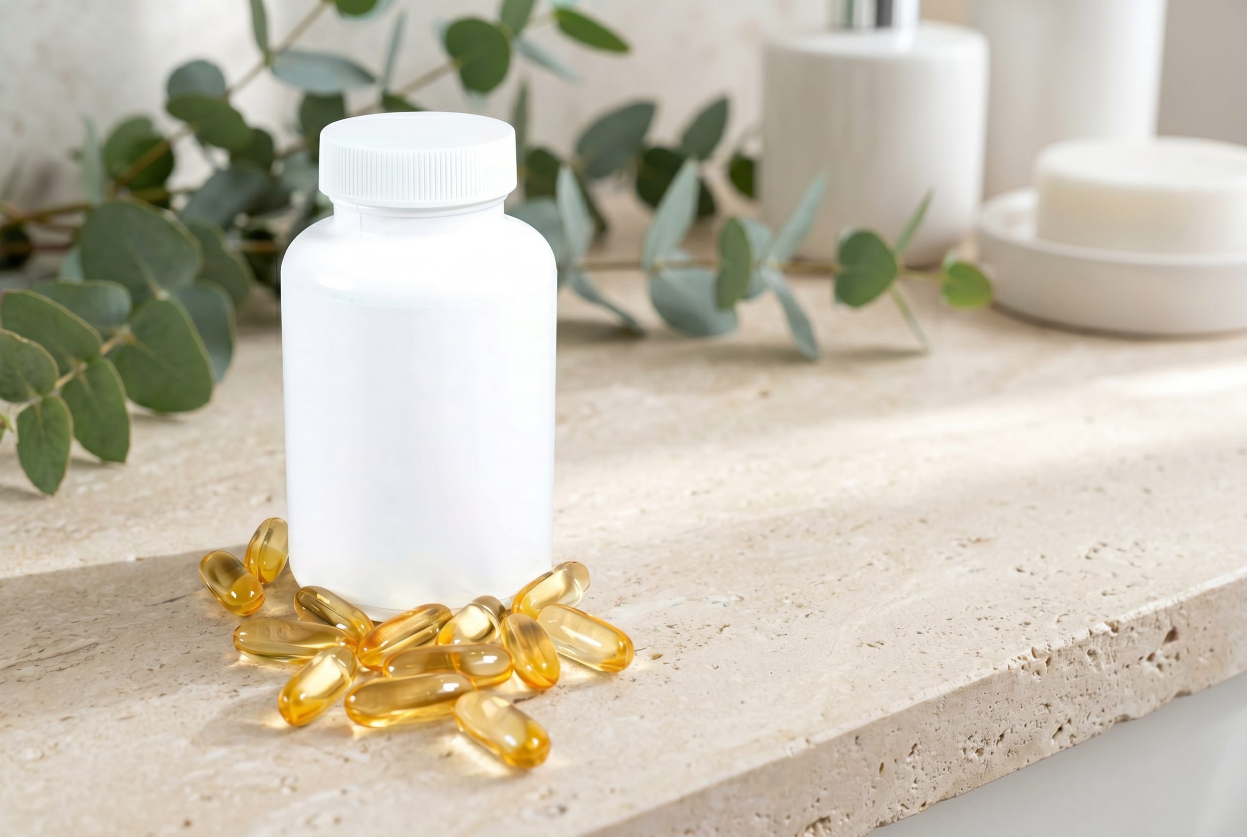 Fotogenic AI supplement product photography capsule bottle ad creative