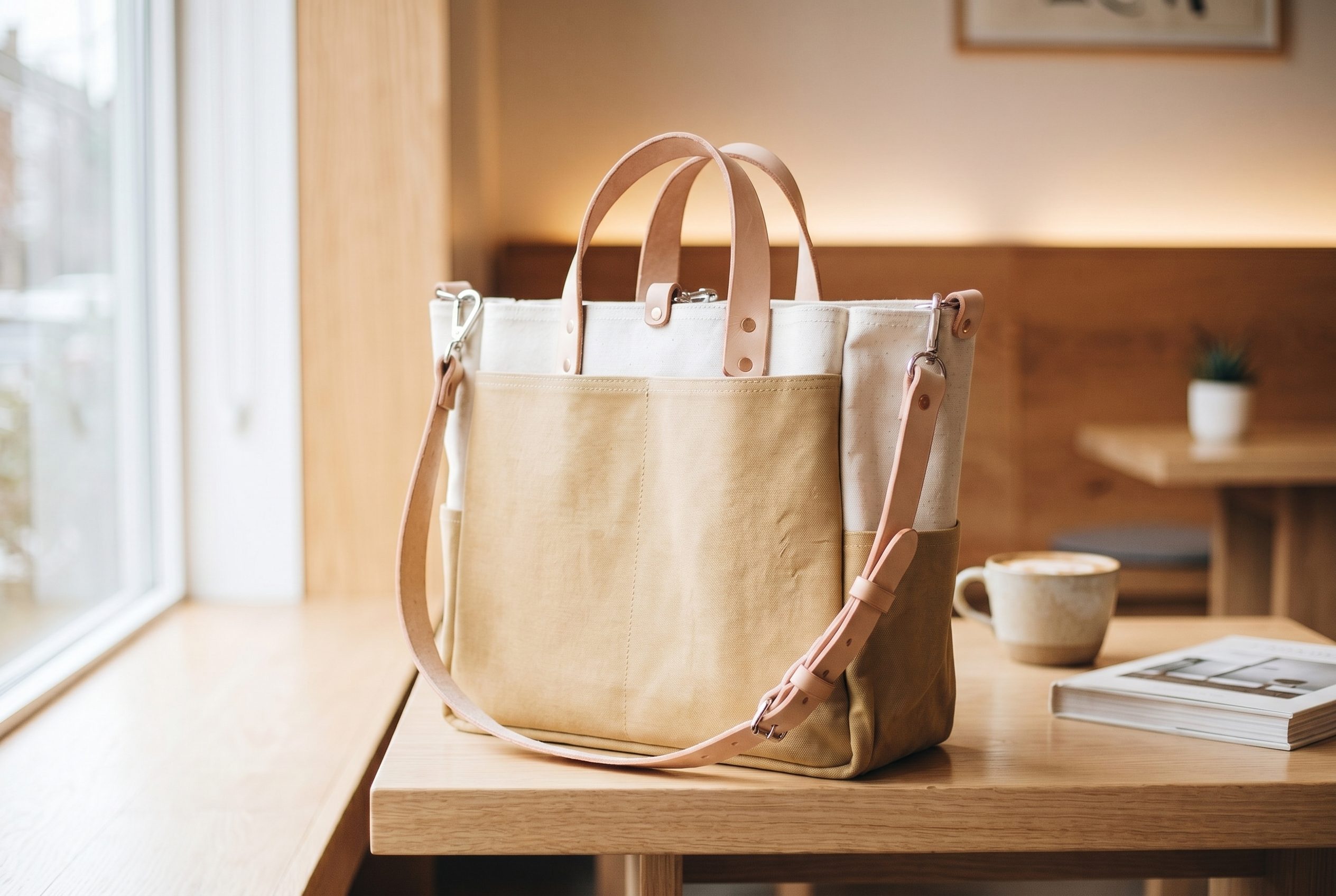 Bags product photography ecommerce image with a logo-free tote or handbag