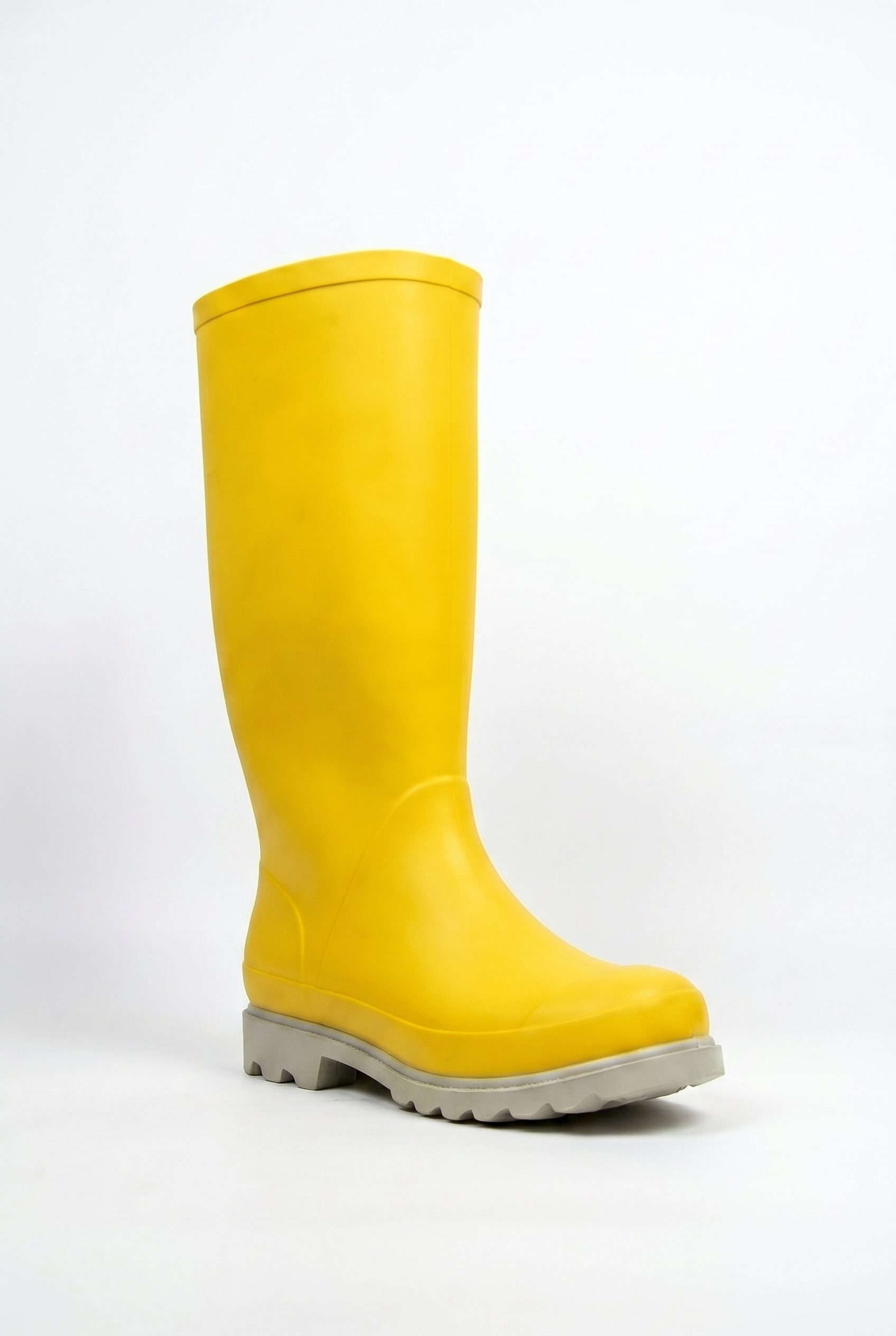 Yellow rain boot product image for the footwear product photography solo seller tab