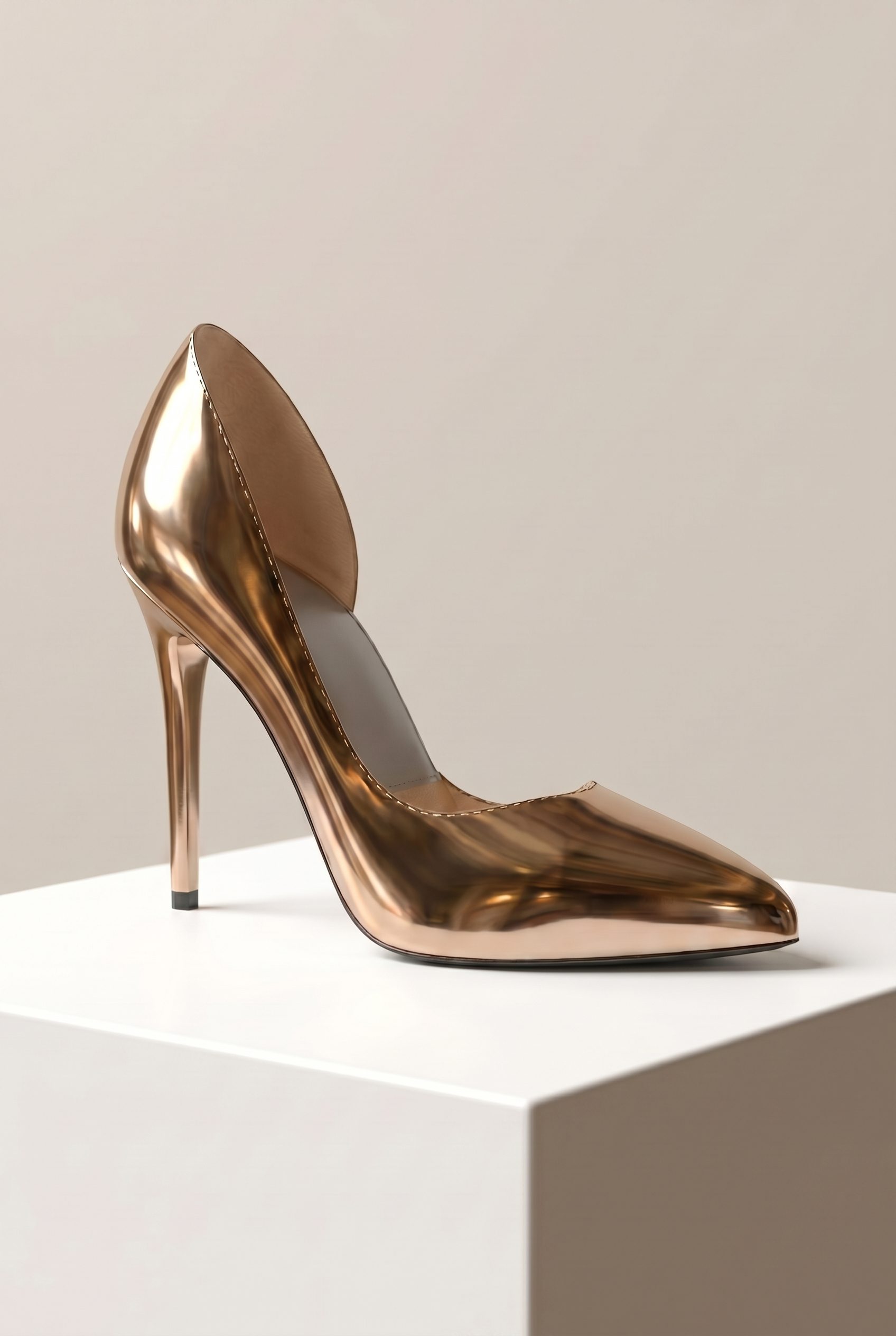 Gold high heel product image for the footwear product photography Heels gallery