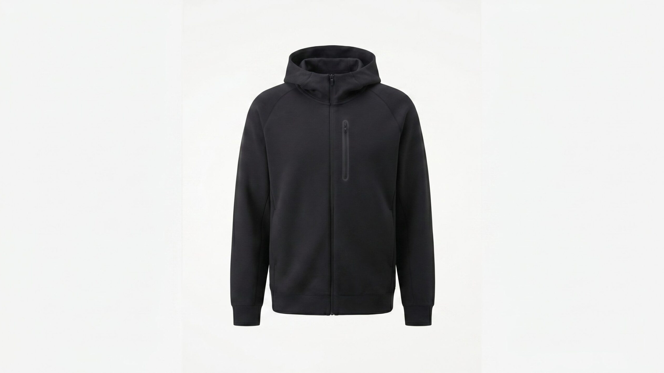 Fotogenic AI Shopify apparel visual showing a black hoodie catalog image