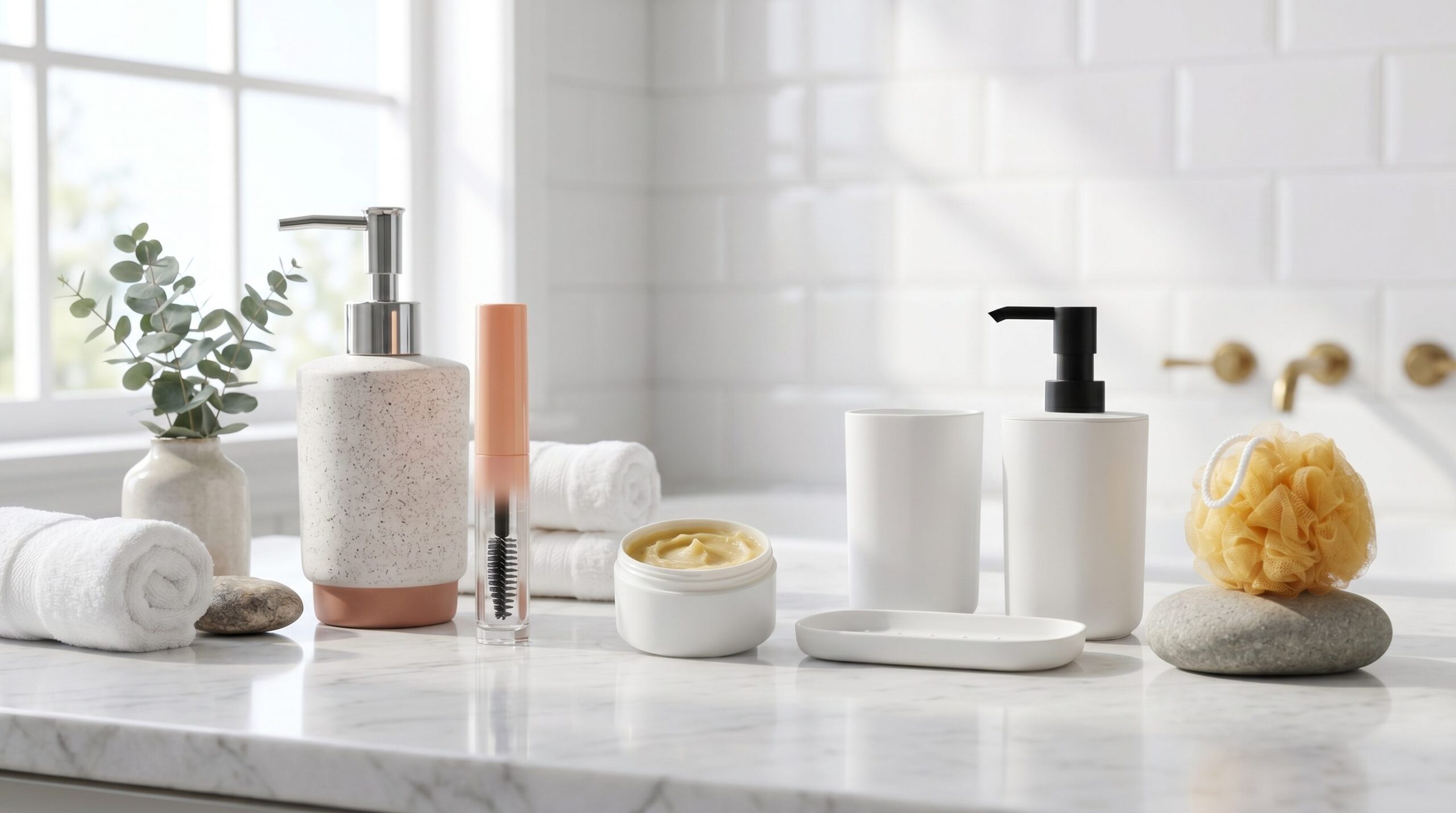Skincare product set with jar and tube for an AI product photography example gallery.