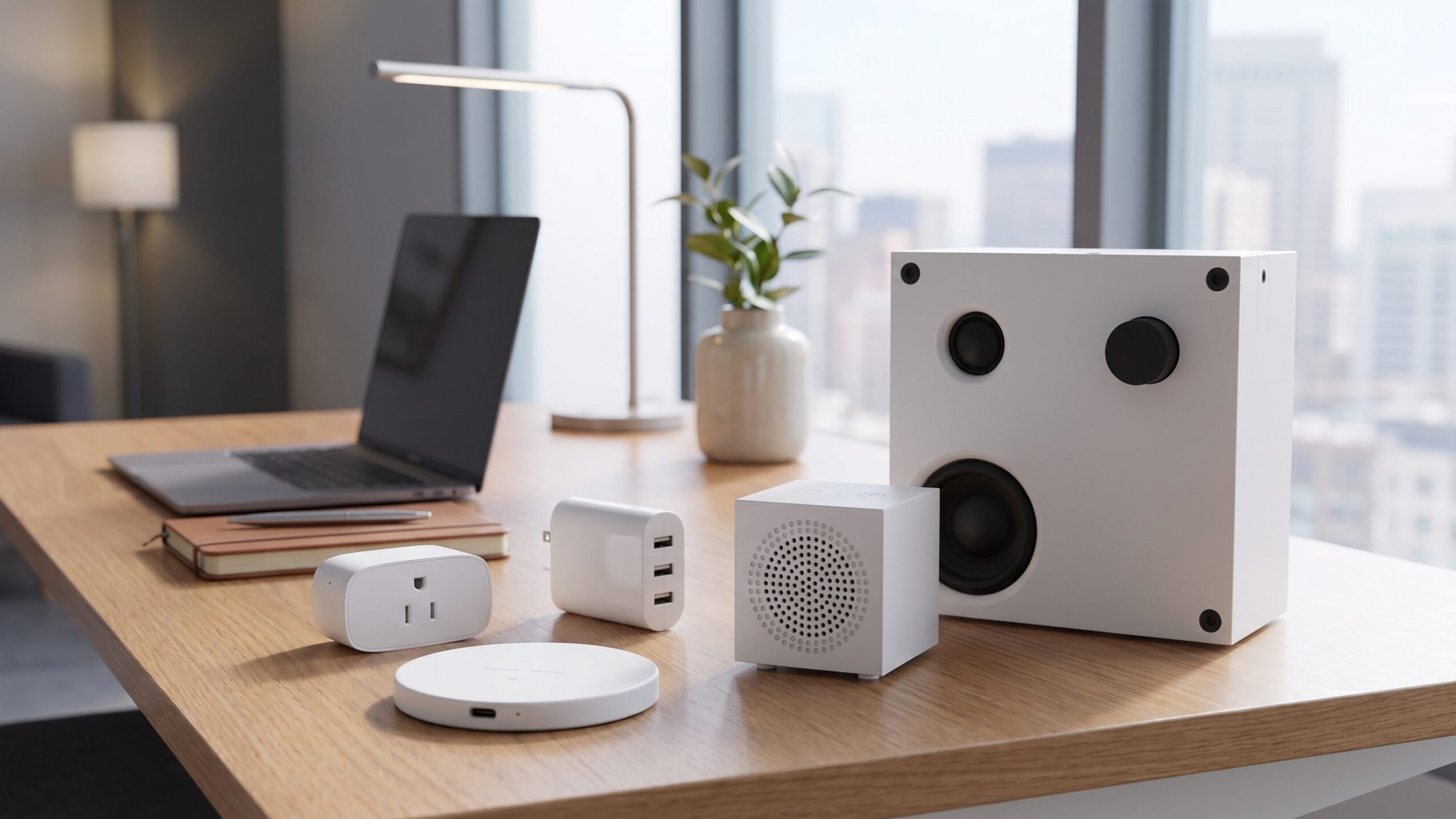 Fotogenic AI WooCommerce visual showing a clean electronics product-page image set