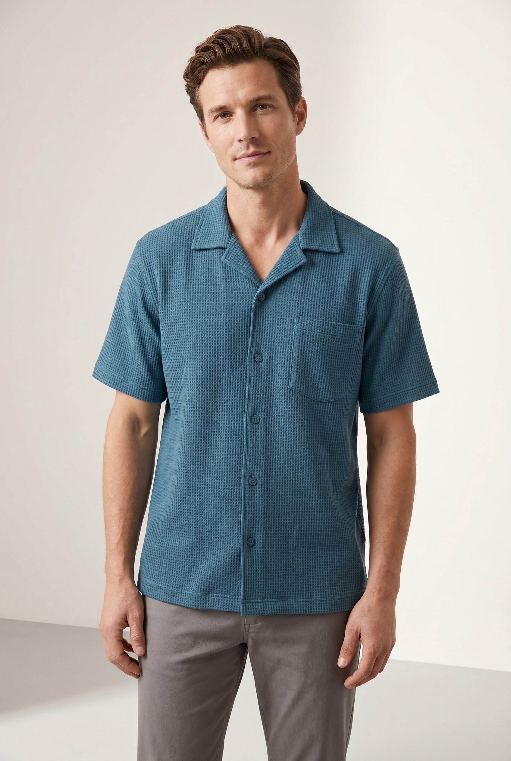 Model-led generic menswear product visual generated with Fotogenic AI for the Ecommerce Product Photo Generator hero.