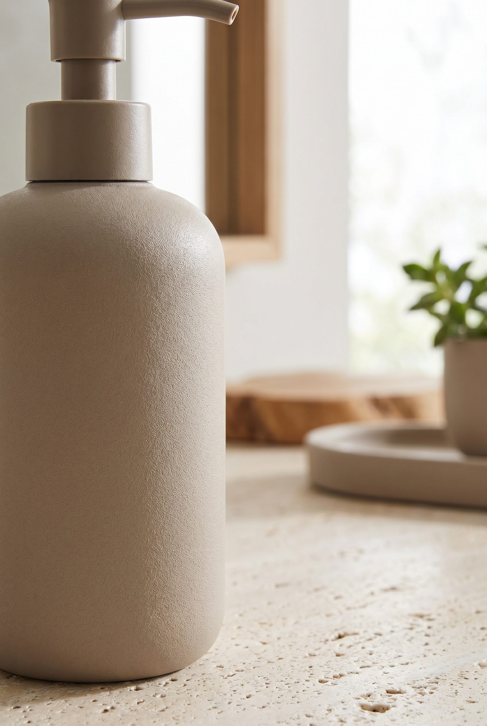 Soap bottle lifestyle product scene generated by Fotogenic AI from one product source