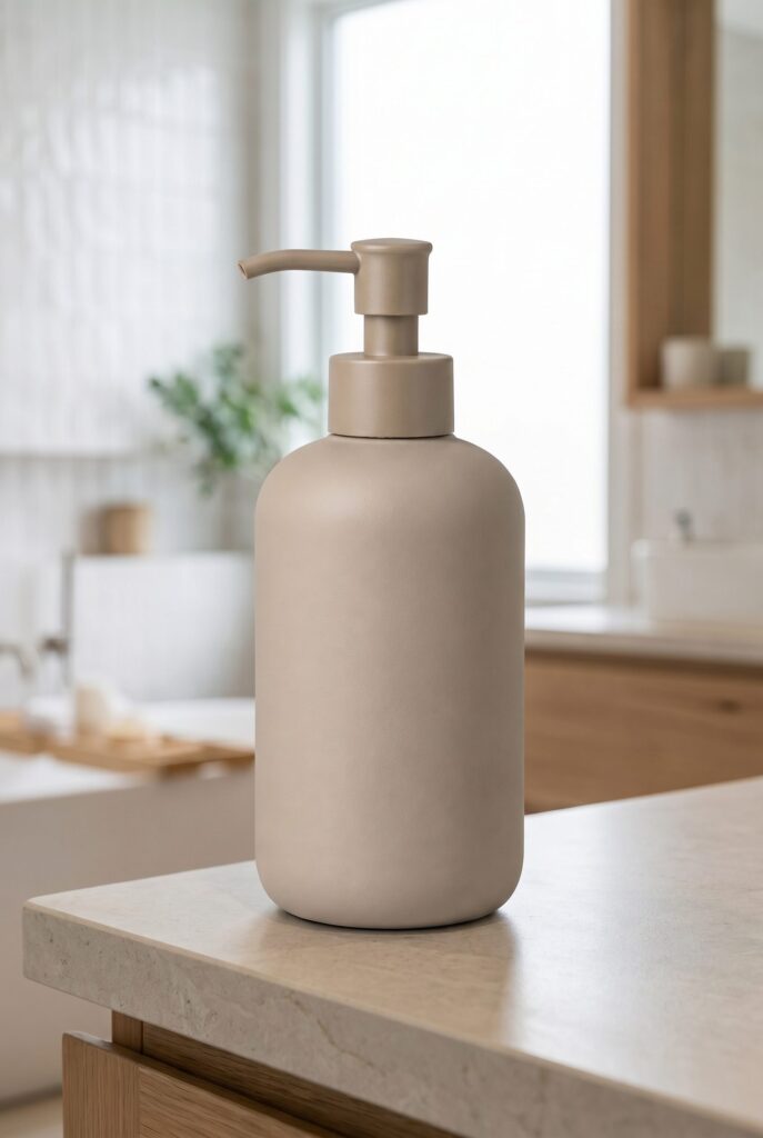 Soap bottle editorial product image generated from one product source