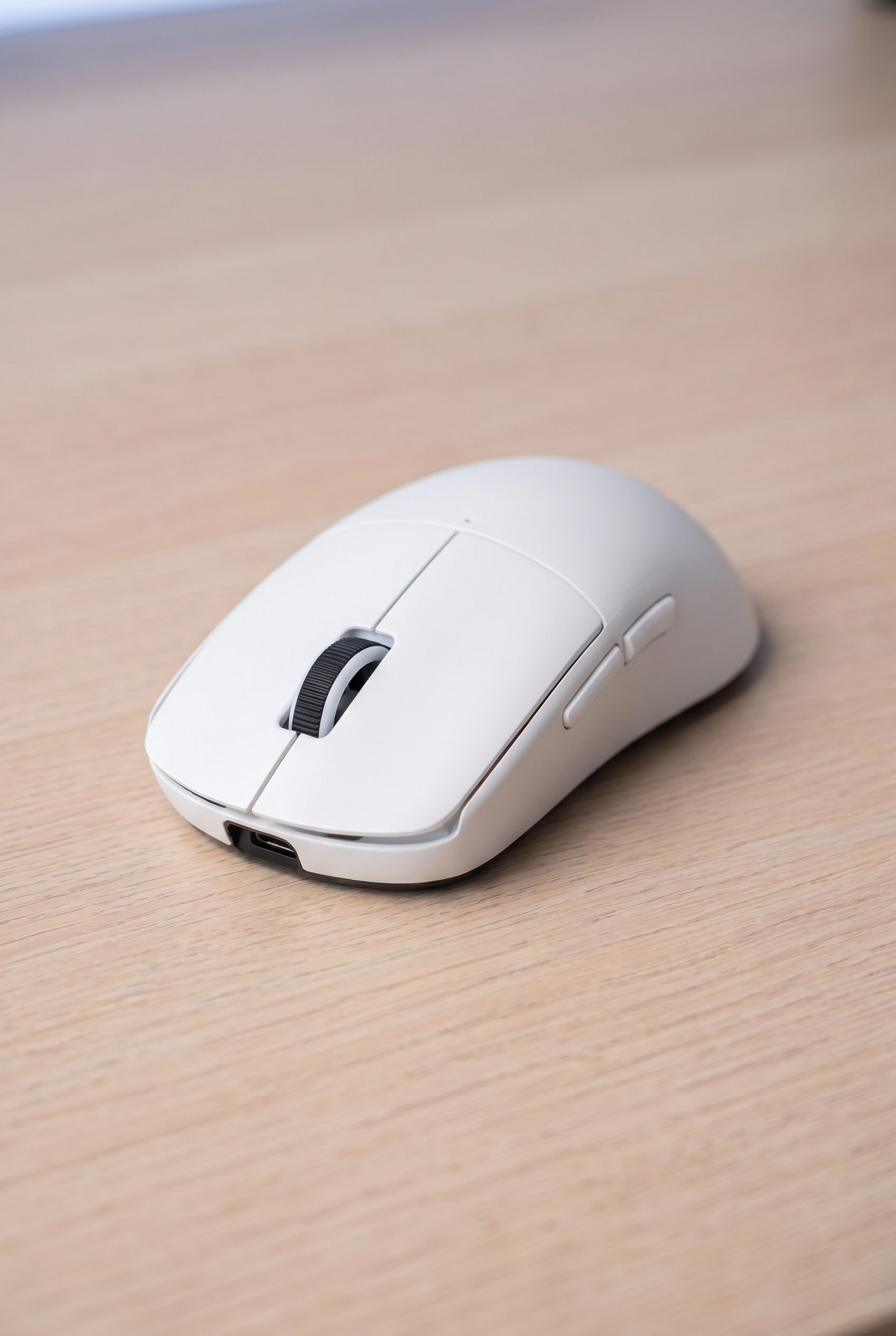 generated white computer mouse desk scene