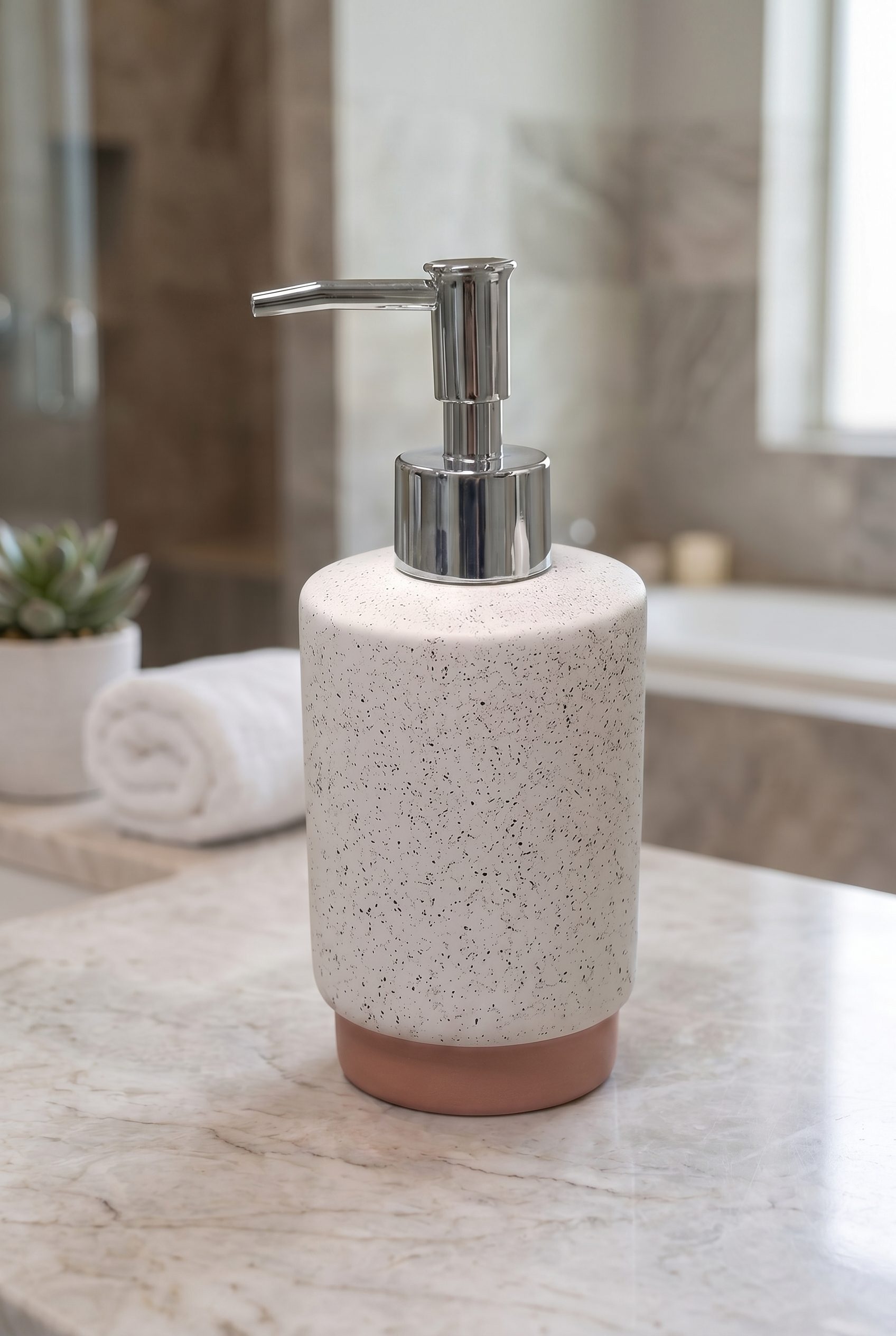 generated stone soap dispenser bathroom scene