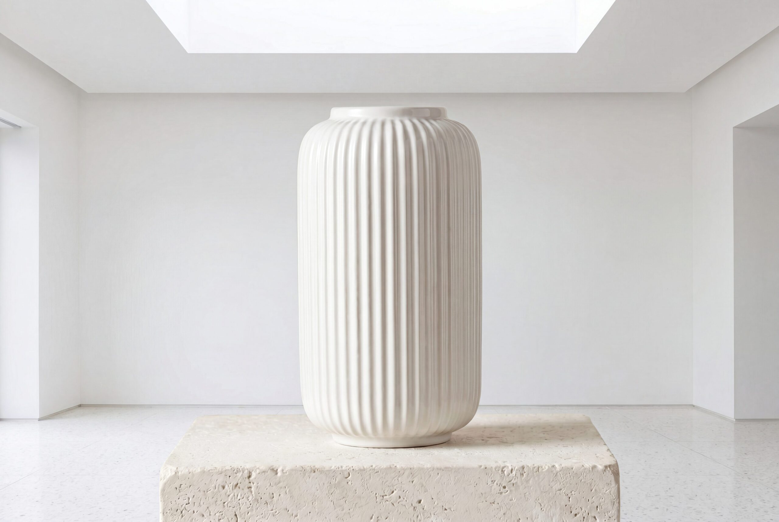 Minimal home product studio scene for an AI product photos for ads example gallery.