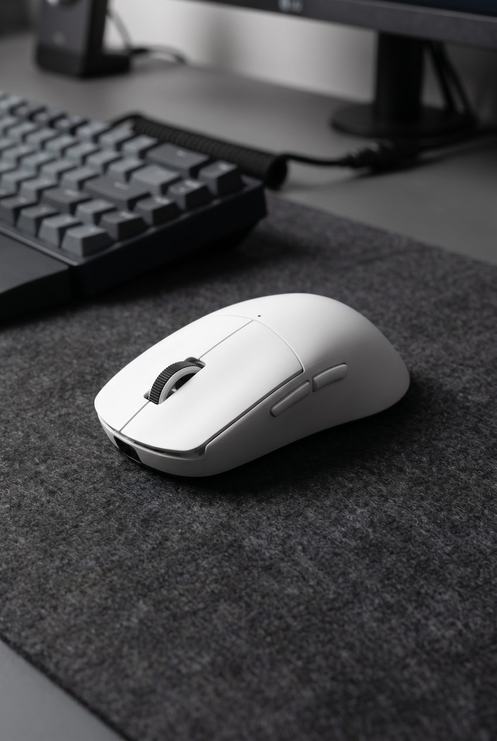Amazon-oriented white computer mouse image generated by Fotogenic AI for electronics listings.