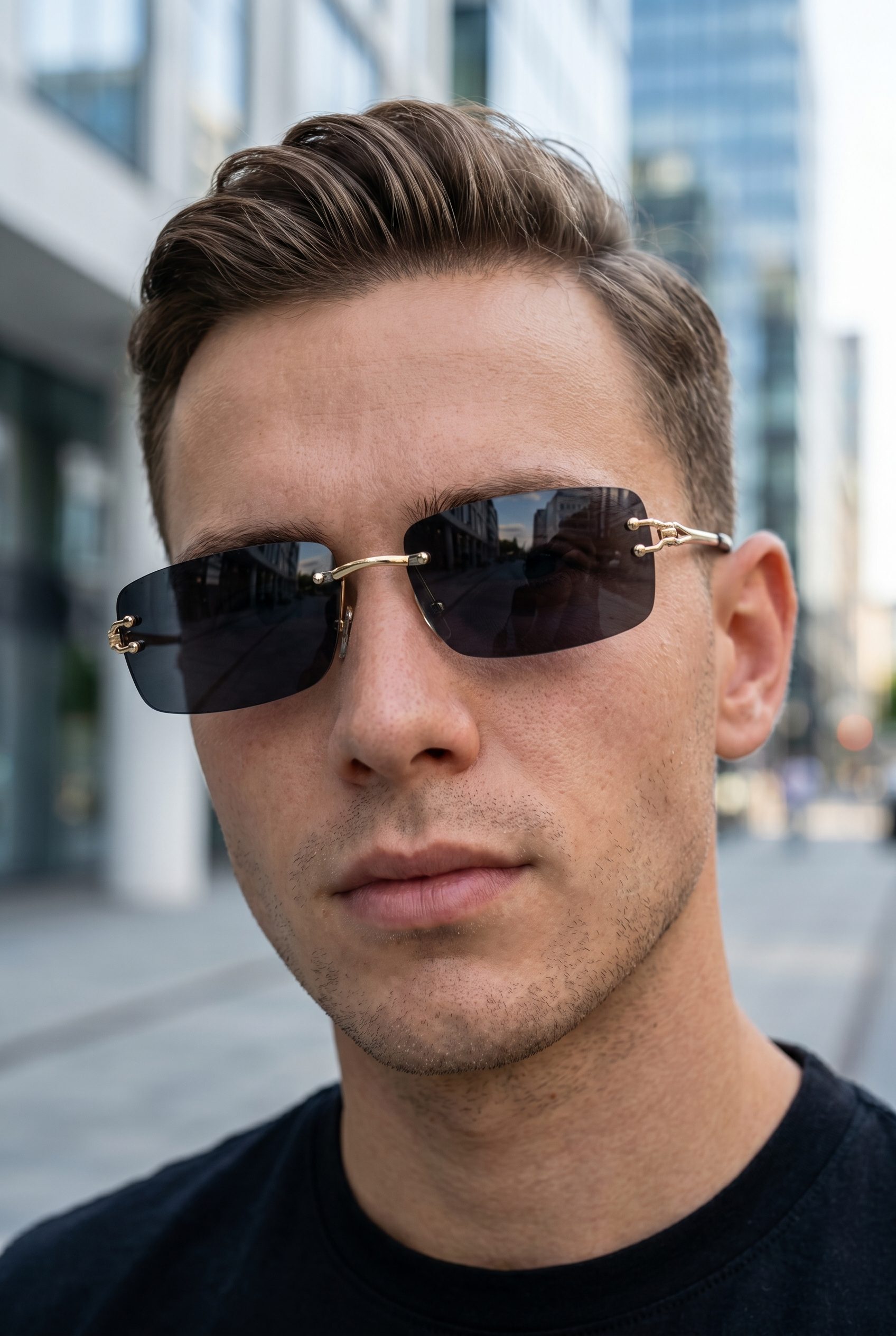 Sunglasses variant shot Fotogenic AI WordPress eyewear visual showing black sunglasses as a product variant