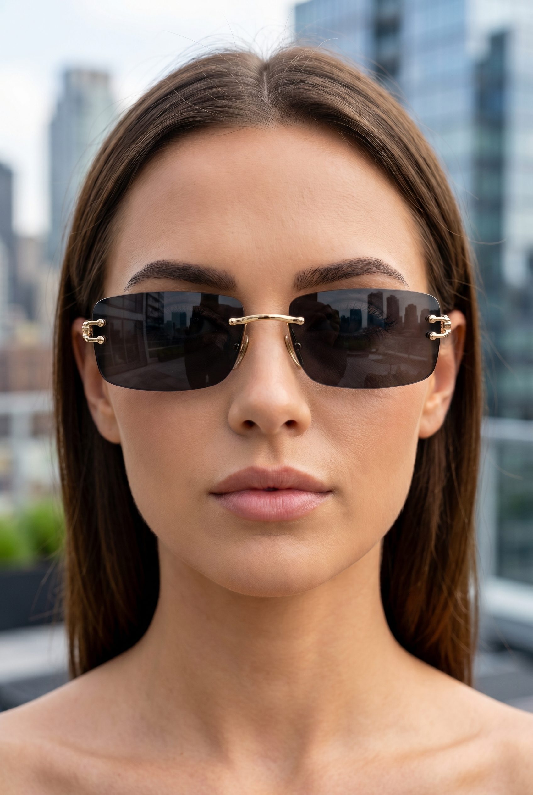Amazon-oriented black sunglasses lifestyle image generated by Fotogenic AI for eyewear listings.