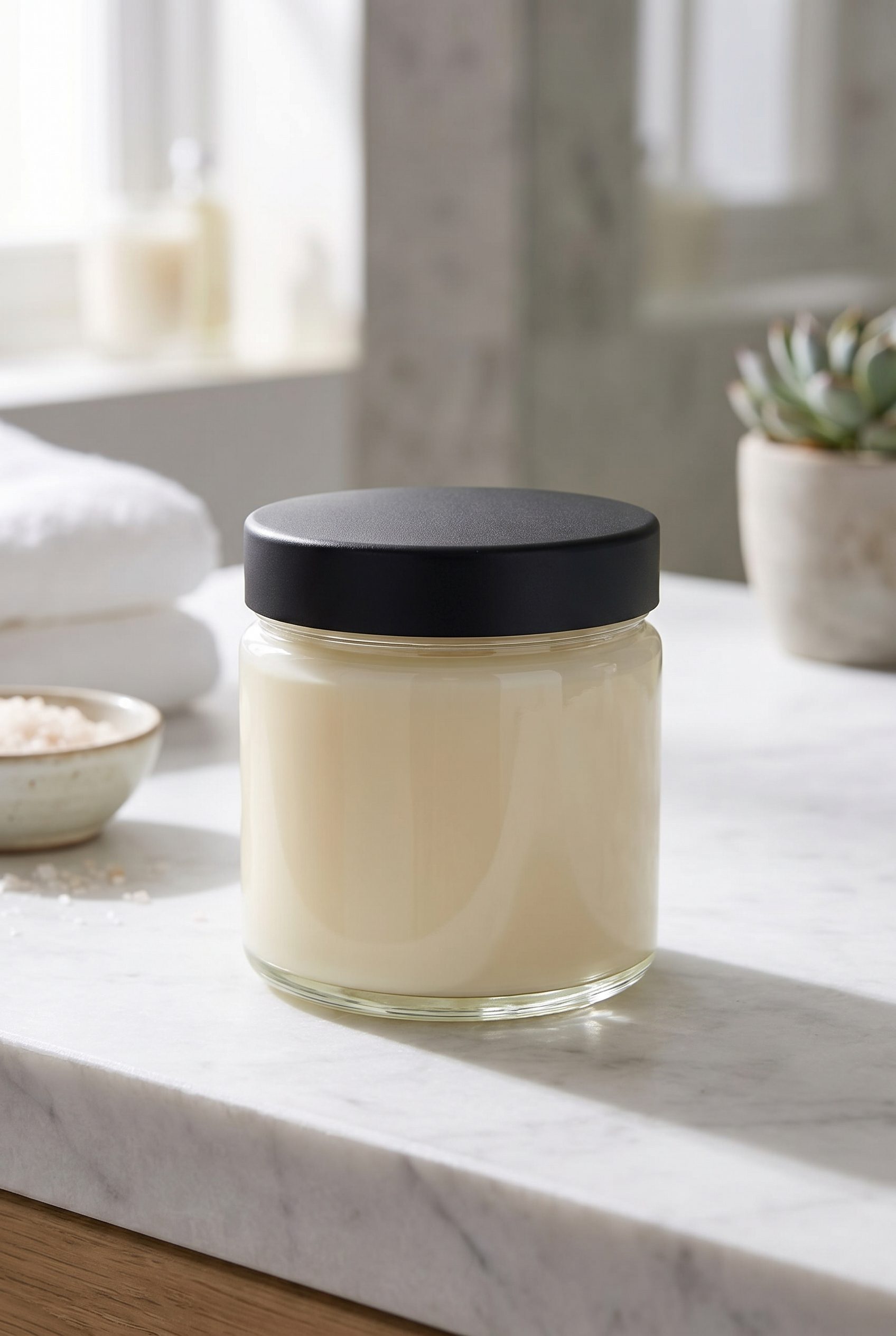 Amazon-oriented brand-neutral cream jar image generated by Fotogenic AI for beauty listings.