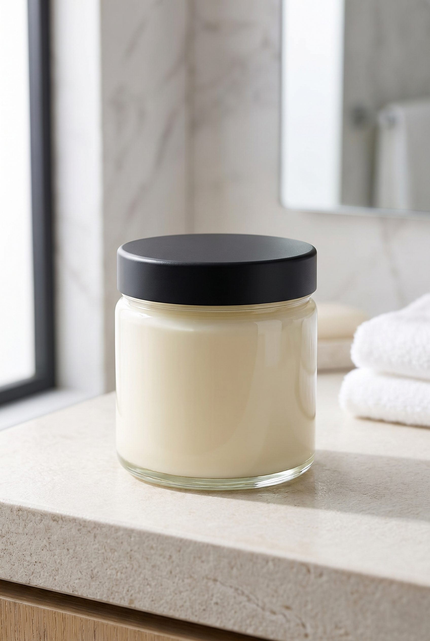 Brand-neutral cream jar close-up for Google Shopping skincare product rows.
