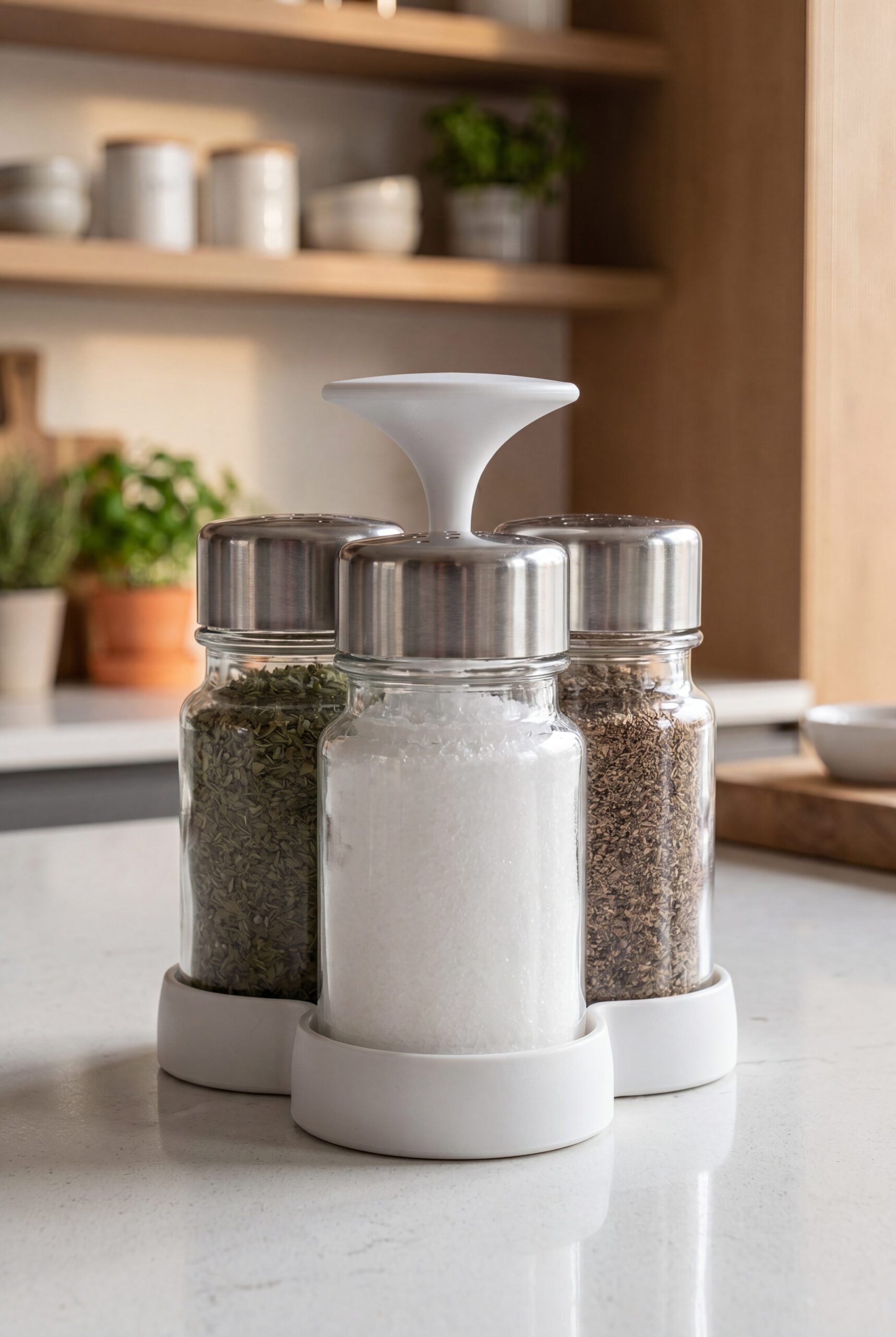 Fotogenic AI WordPress food visual showing a spice jar set