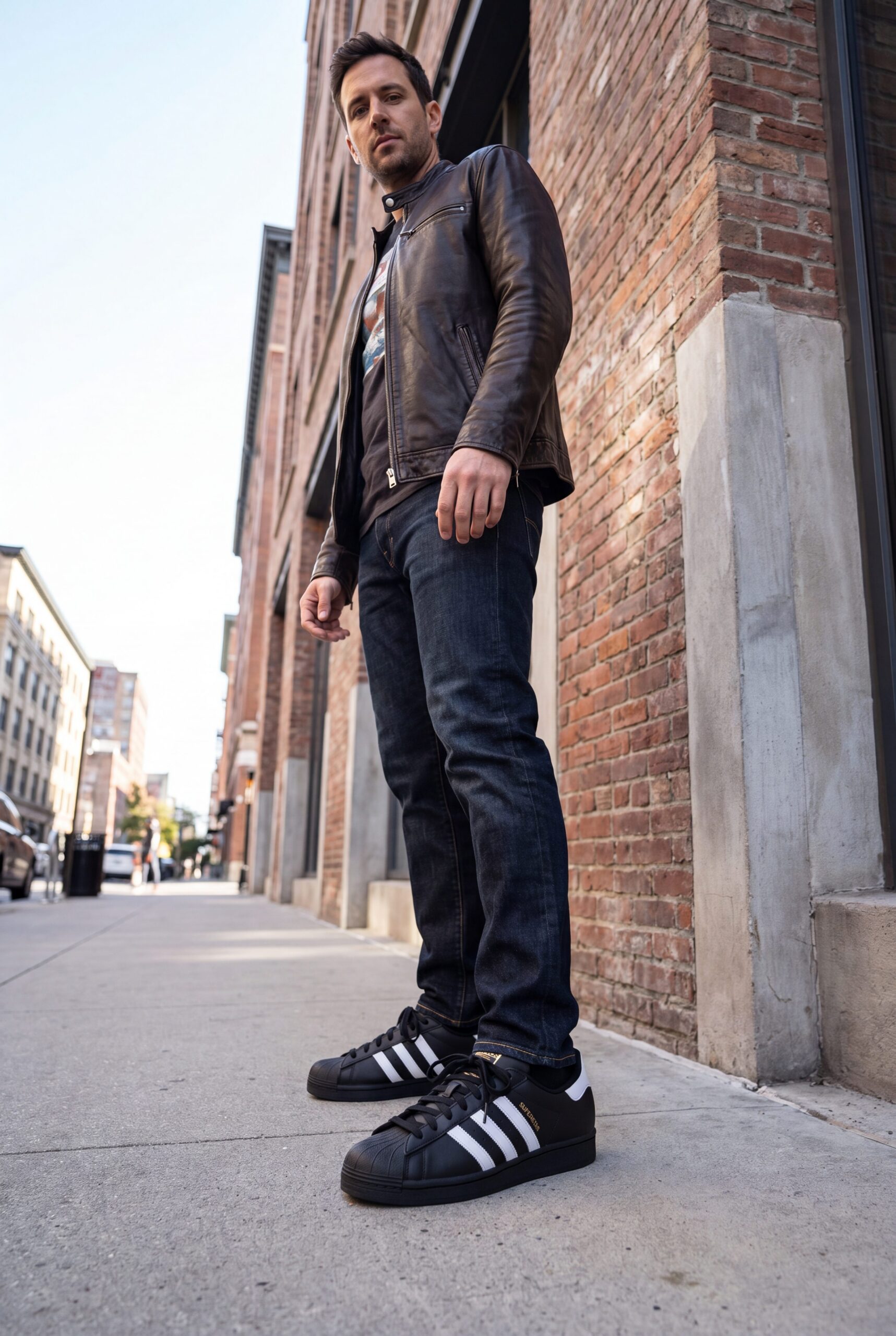 Footwear Product Photography black sneaker full body model hero