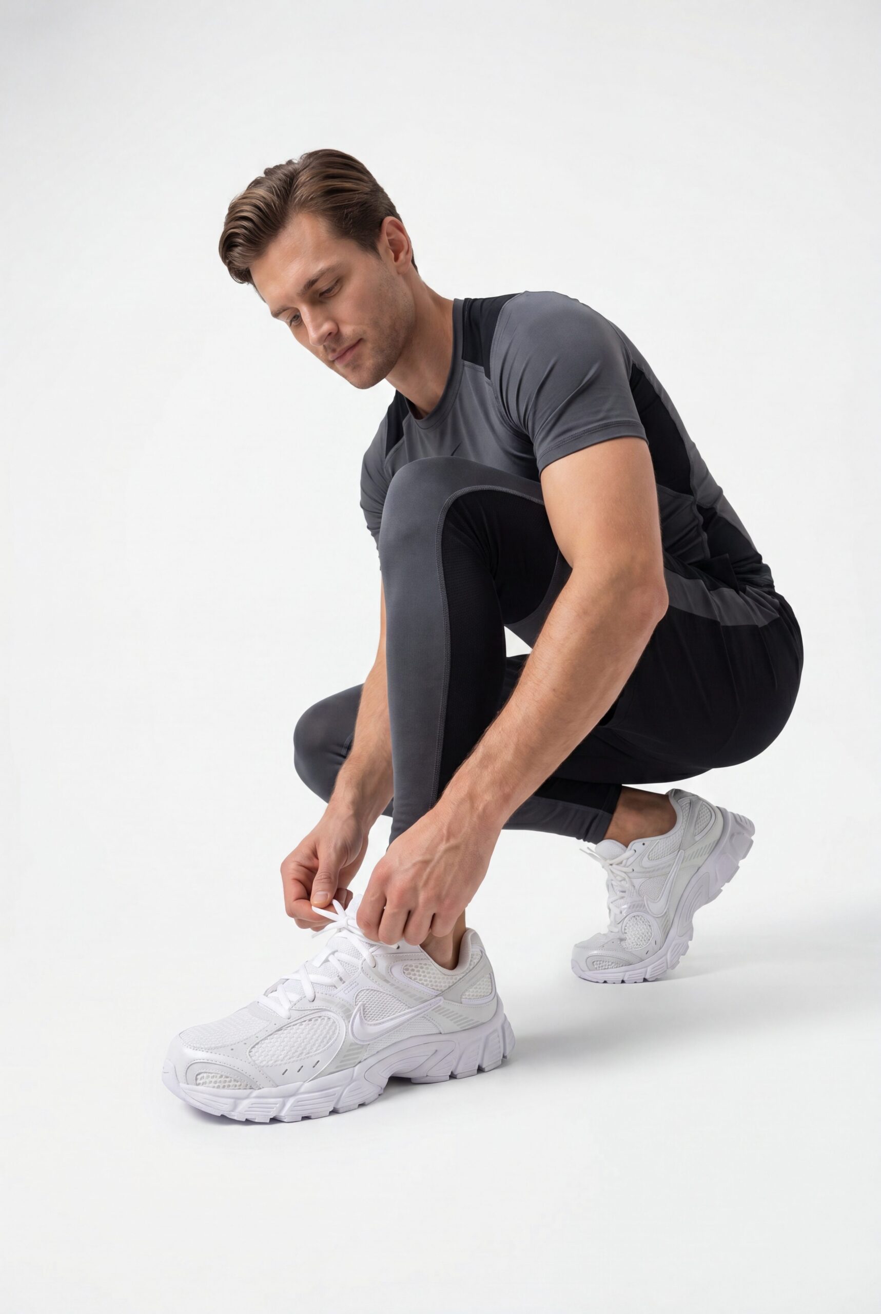 Footwear Product Photography white sneaker lace model hero