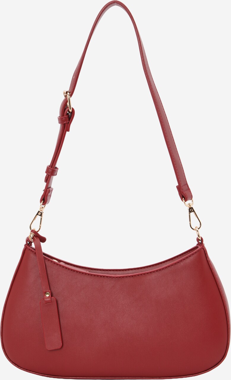Fotogenic AI bags audience example showing a clean burgundy shoulder bag packshot ready for a solo seller listing launch.
